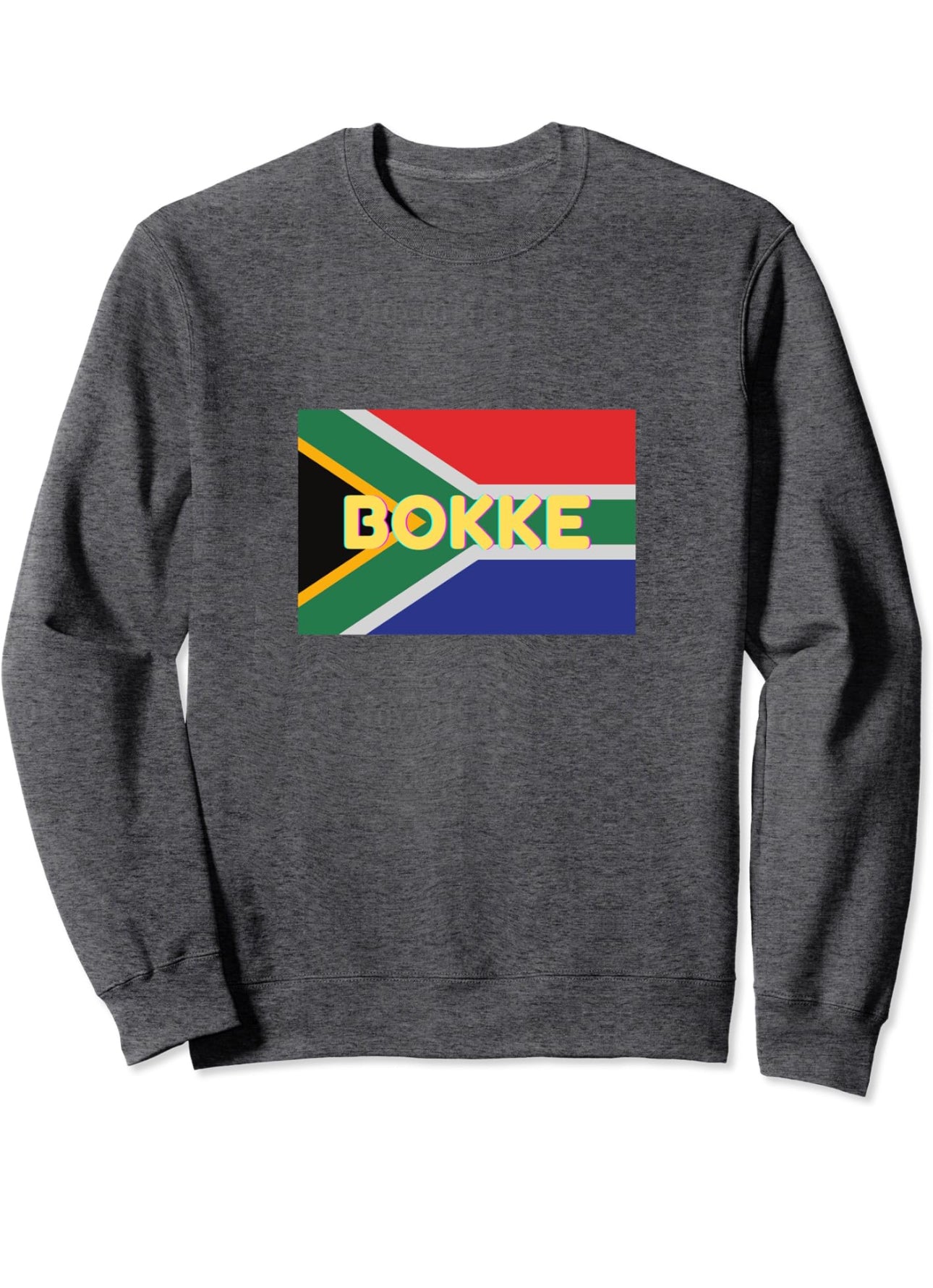 Sweatshirt featuring the South African Bokke logo with the South African flag, symbolizing national pride and sporting spirit.
