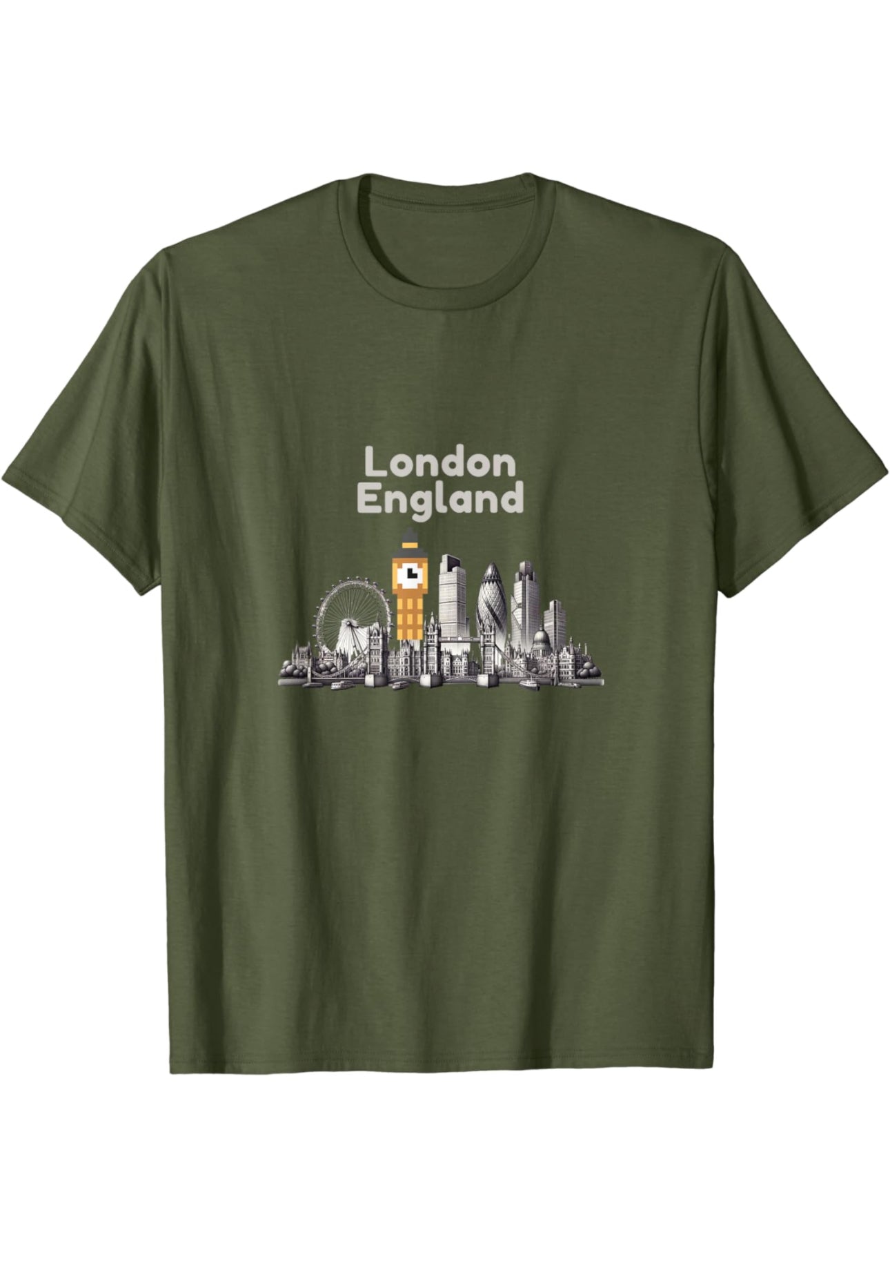 London Skyline With Colourful Pixelated Big Ben T-Shirt t-shirt