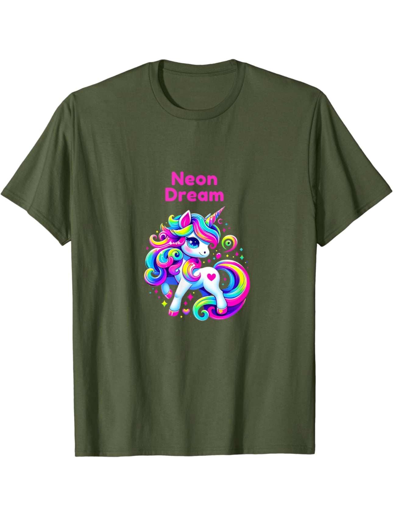 Neon Dreams Beautiful Unicorn Shirt Sleeve T-Shirt t-shirt