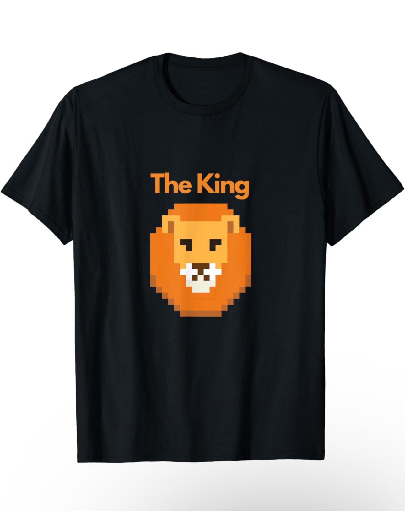The King - Pixelated Lion’s Head Short Sleeve T-Shirt t-shirt