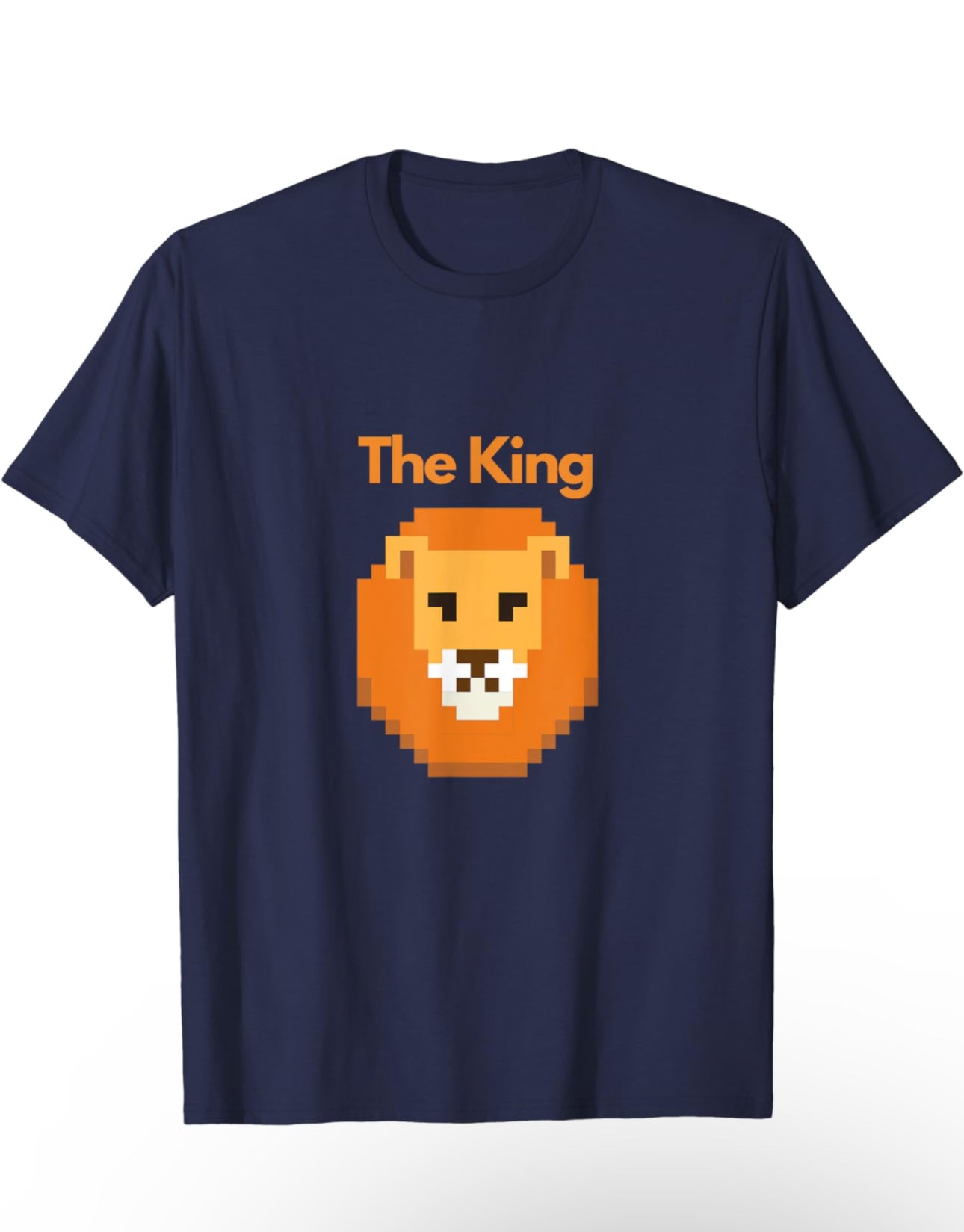 The King - Pixelated Lion’s Head Short Sleeve T-Shirt t-shirt