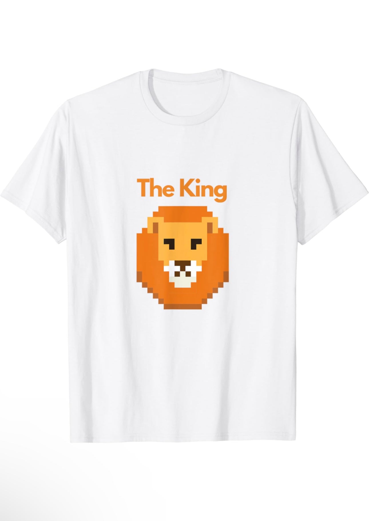 The King - Pixelated Lion’s Head Short Sleeve T-Shirt t-shirt