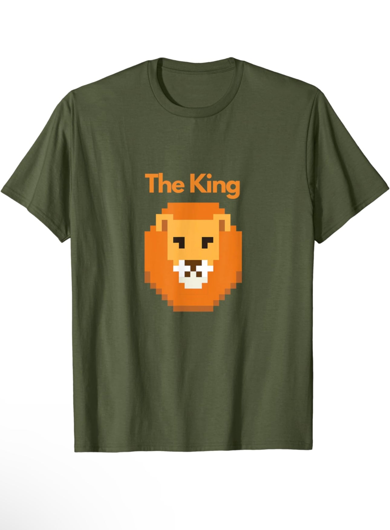 The King - Pixelated Lion’s Head Short Sleeve T-Shirt t-shirt