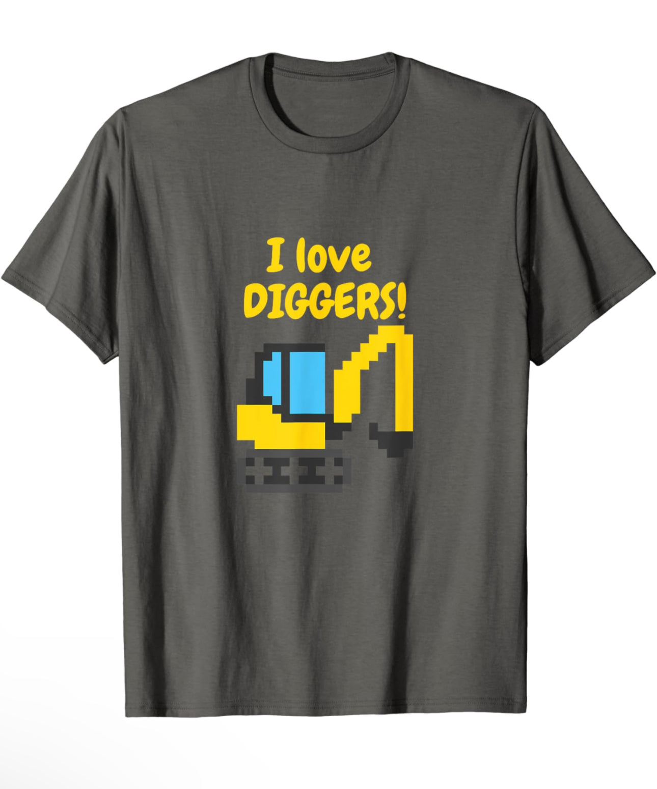 I Love Diggers - Pixelated Yellow Design - Short Sleeve T-Shirt t-shirt