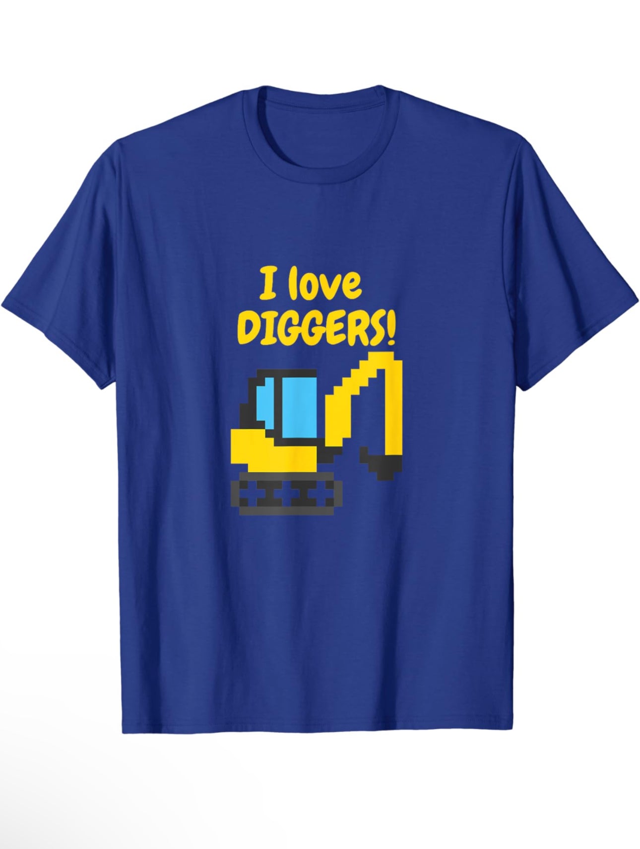 I Love Diggers - Pixelated Yellow Design - Short Sleeve T-Shirt t-shirt