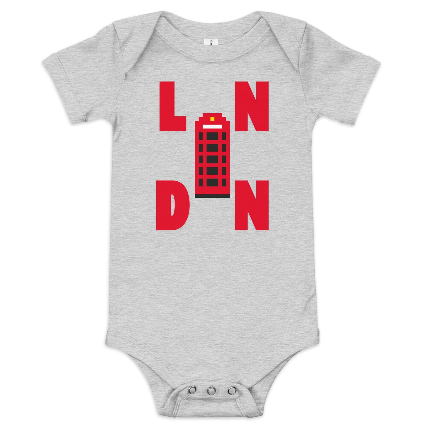 London red telephone box baby onesie – LNDN souvenir bodysuit with short sleeves