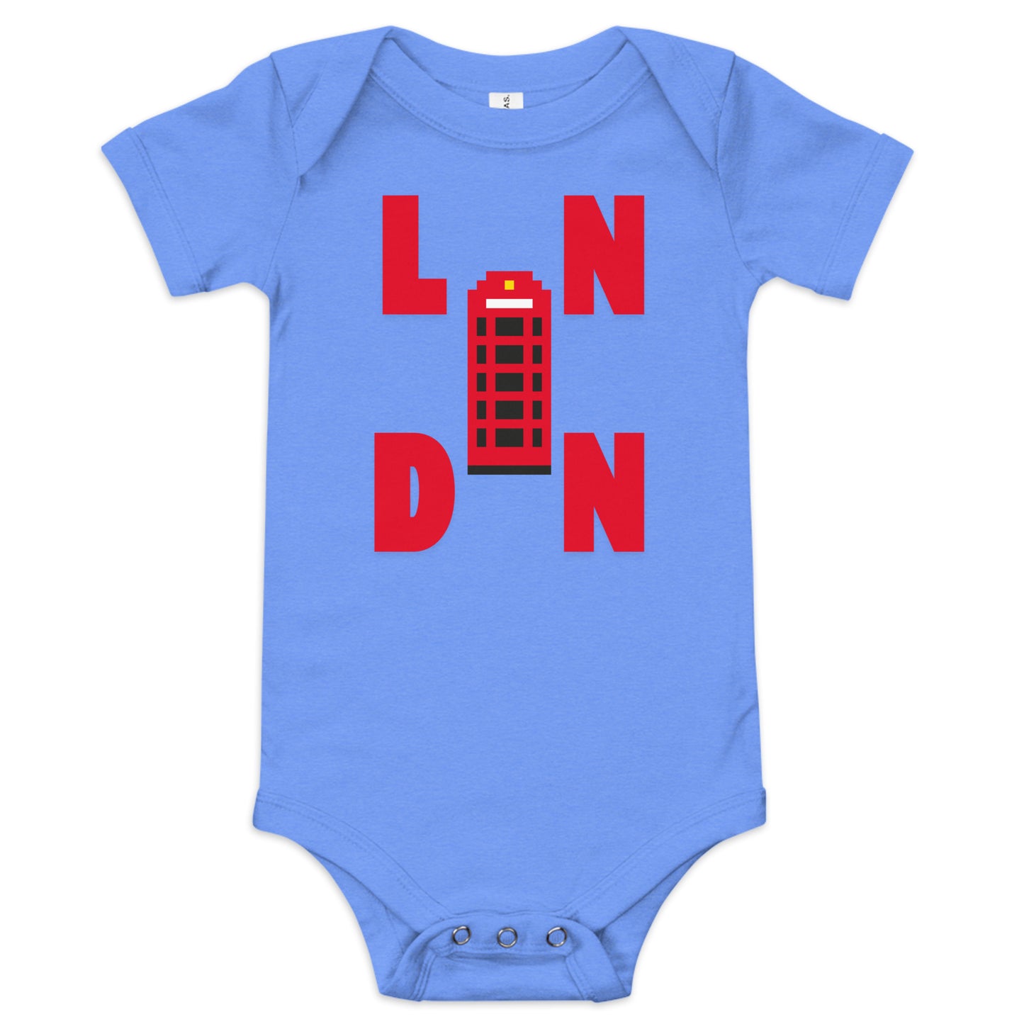 London red telephone box baby onesie – LNDN souvenir bodysuit with short sleeves