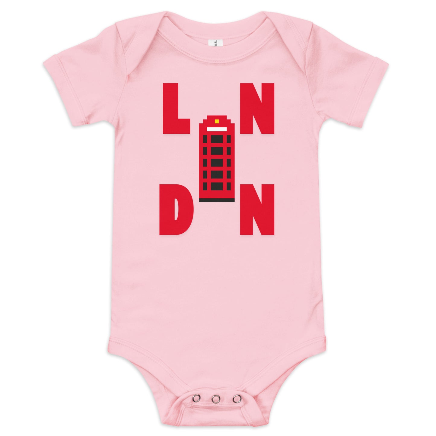 London red telephone box baby onesie – LNDN souvenir bodysuit with short sleeves