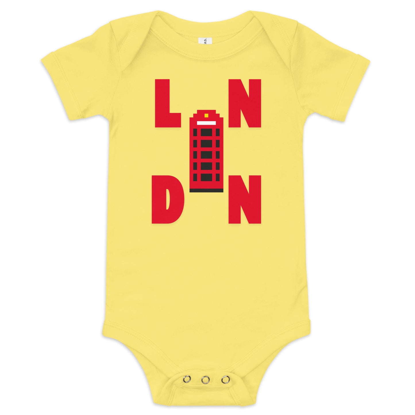 London red telephone box baby onesie – LNDN souvenir bodysuit with short sleeves