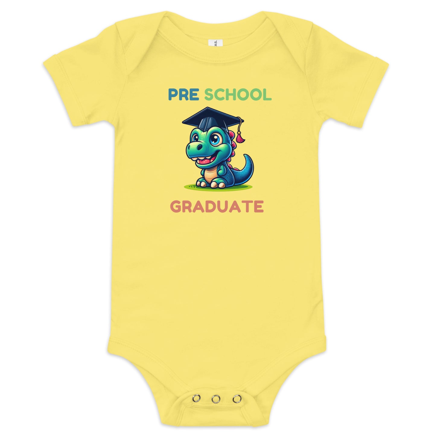Pre School Graduate Baby short sleeve one piece Yellow Babygrow