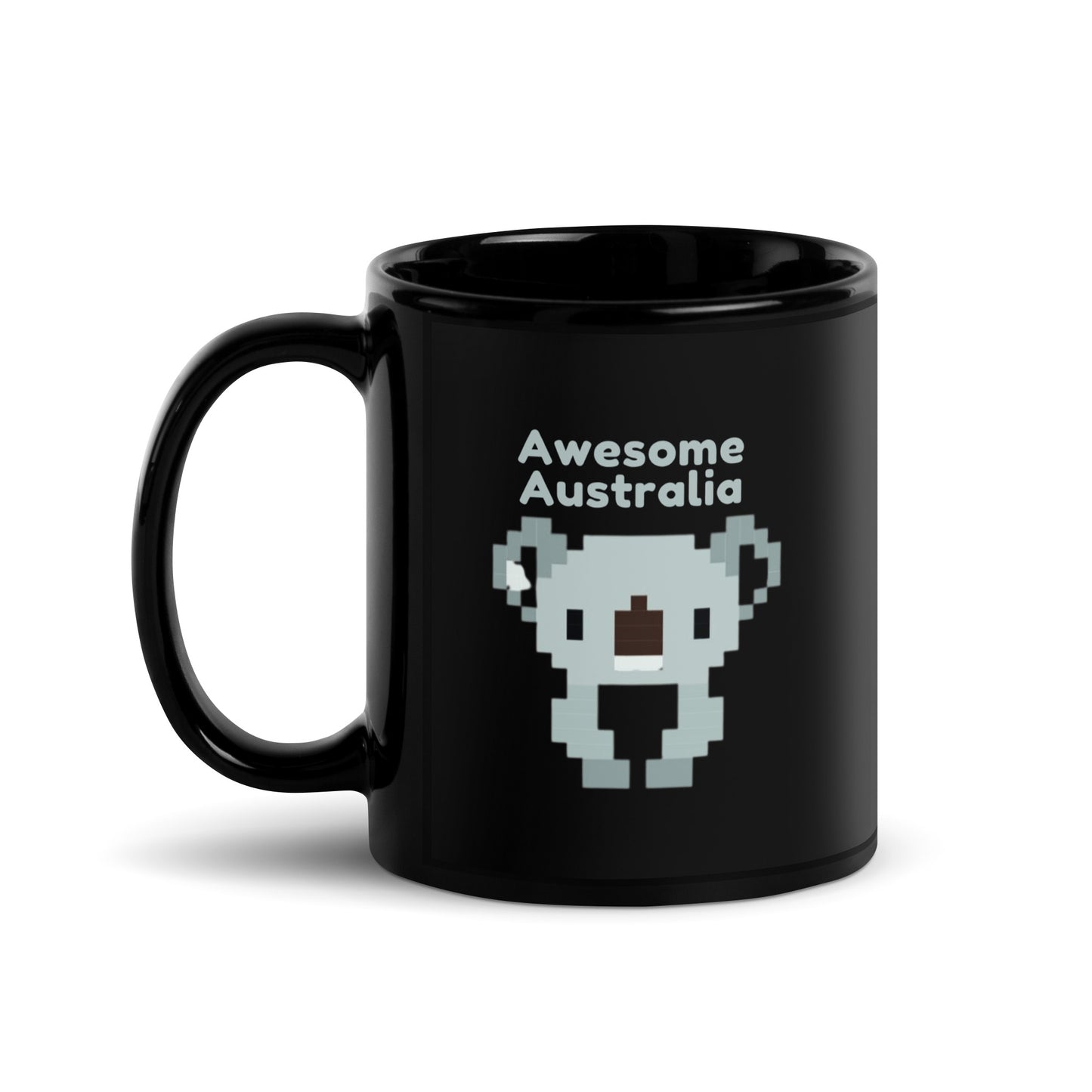 Australian Koala Bear Mug – Cute Black Glossy Coffee Cup Souvenir Gift 11 oz Mug