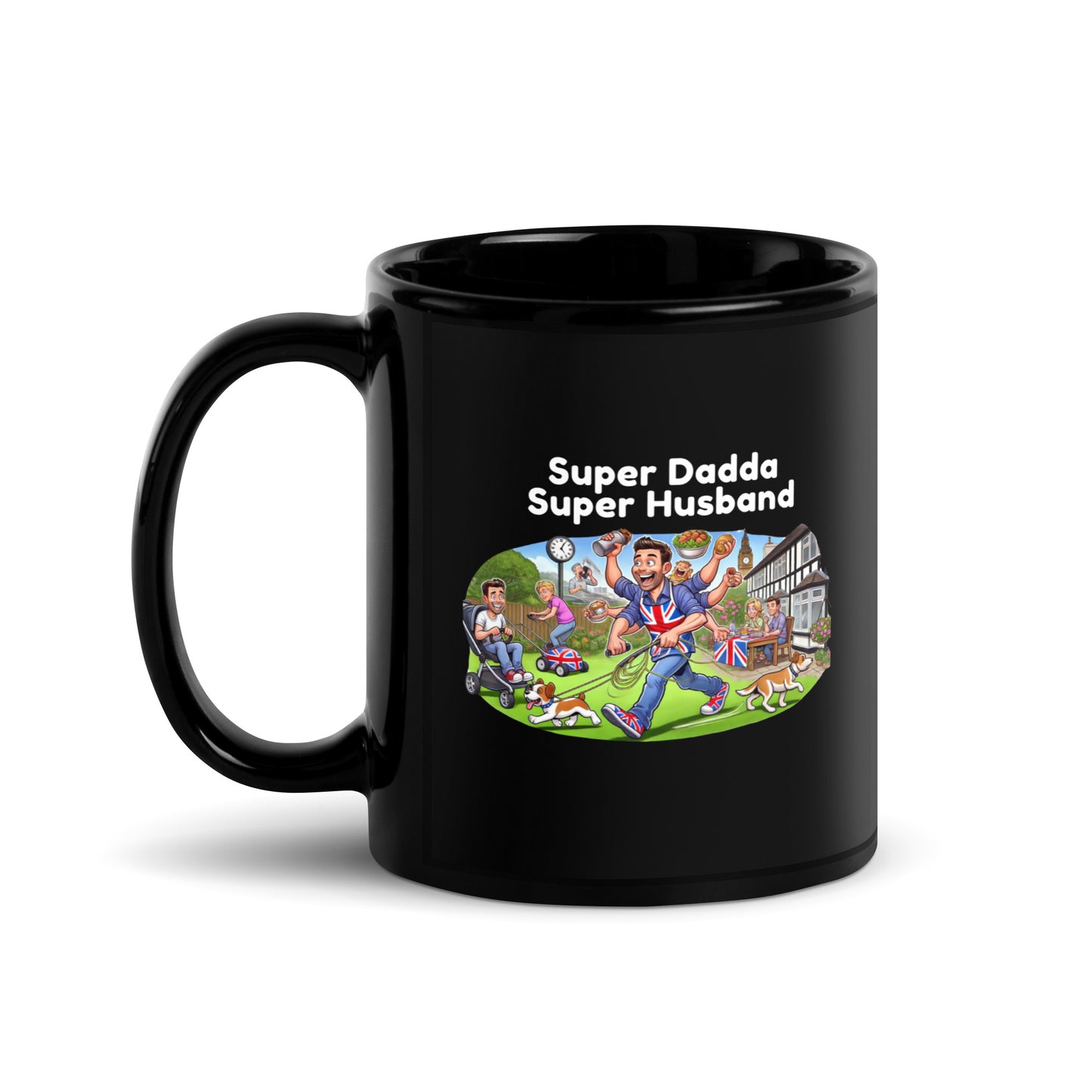 Super Dadda & Super Husband black glossy mug – perfect gift for dads and husbands