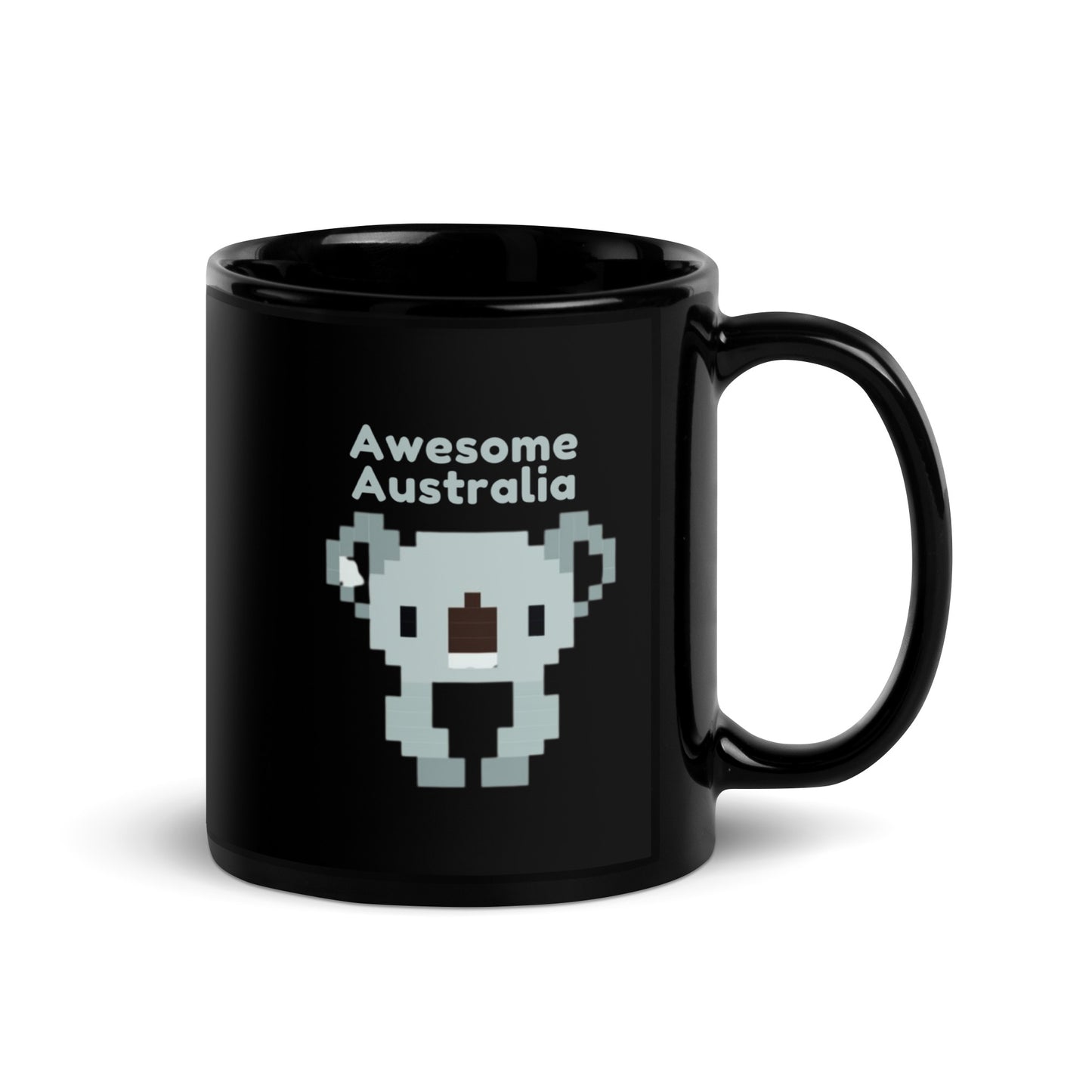Australian Koala Bear Mug – Cute Black Glossy Coffee Cup Souvenir Gift Mug