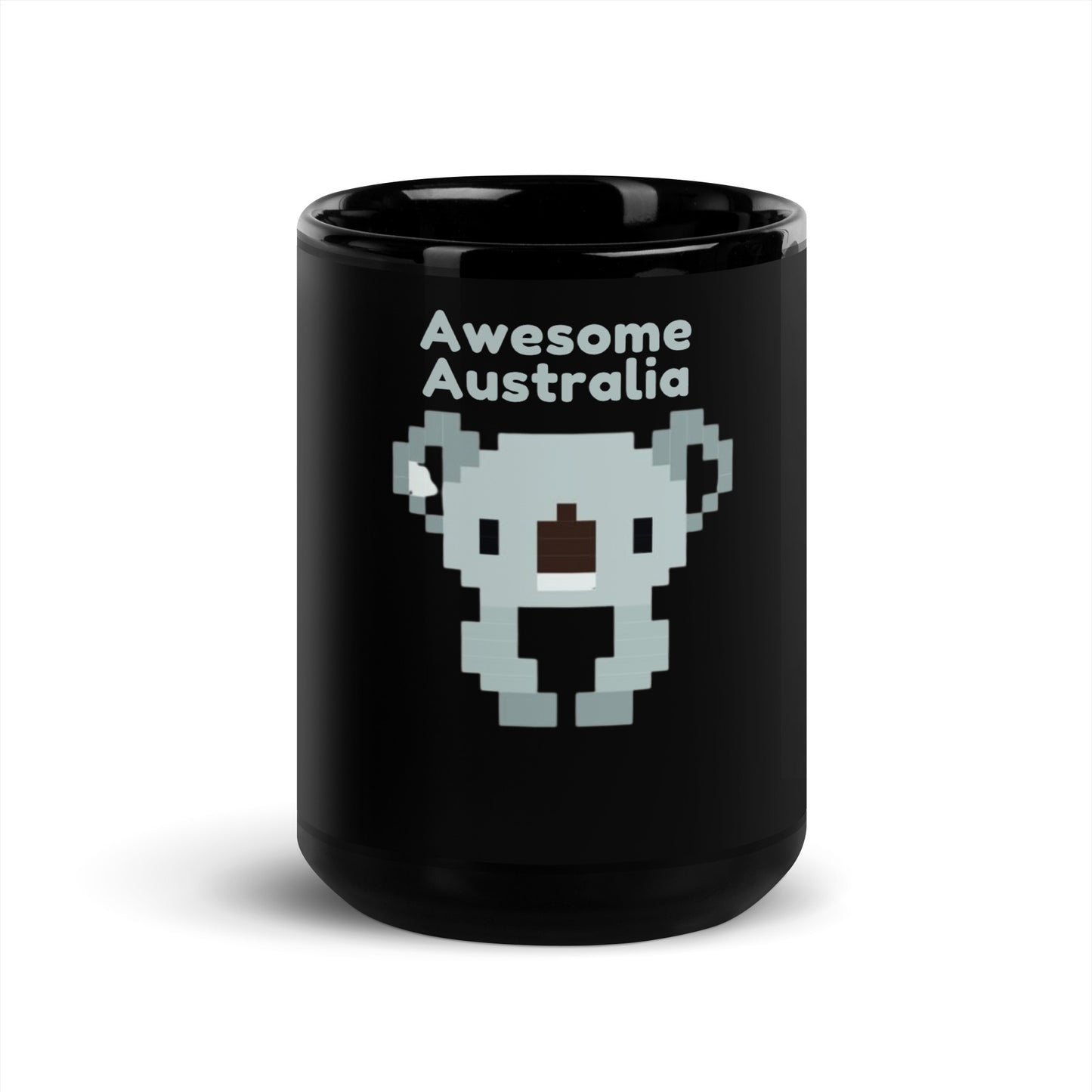 Australian Koala Bear Mug – Cute Black Glossy Coffee Cup Souvenir Gift Mug