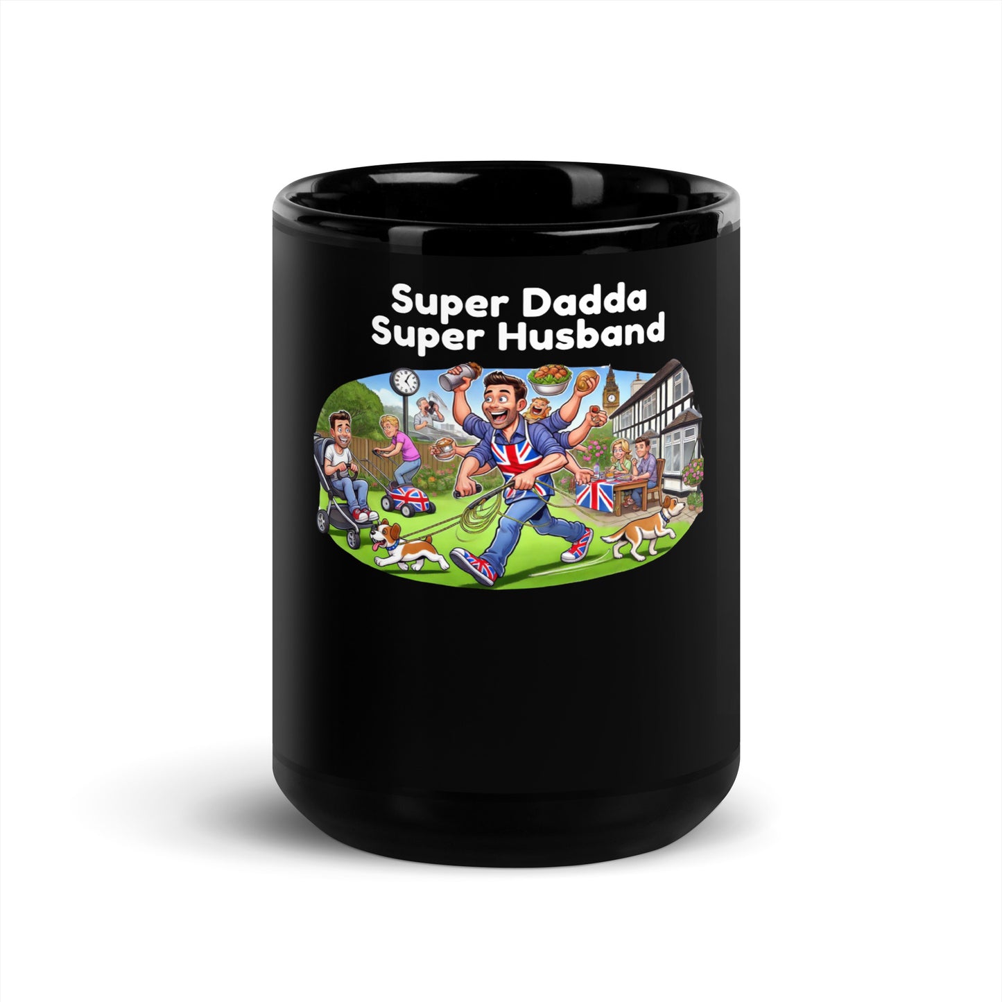 Super Dadda & Super Husband black glossy mug – perfect gift for dads and husbands