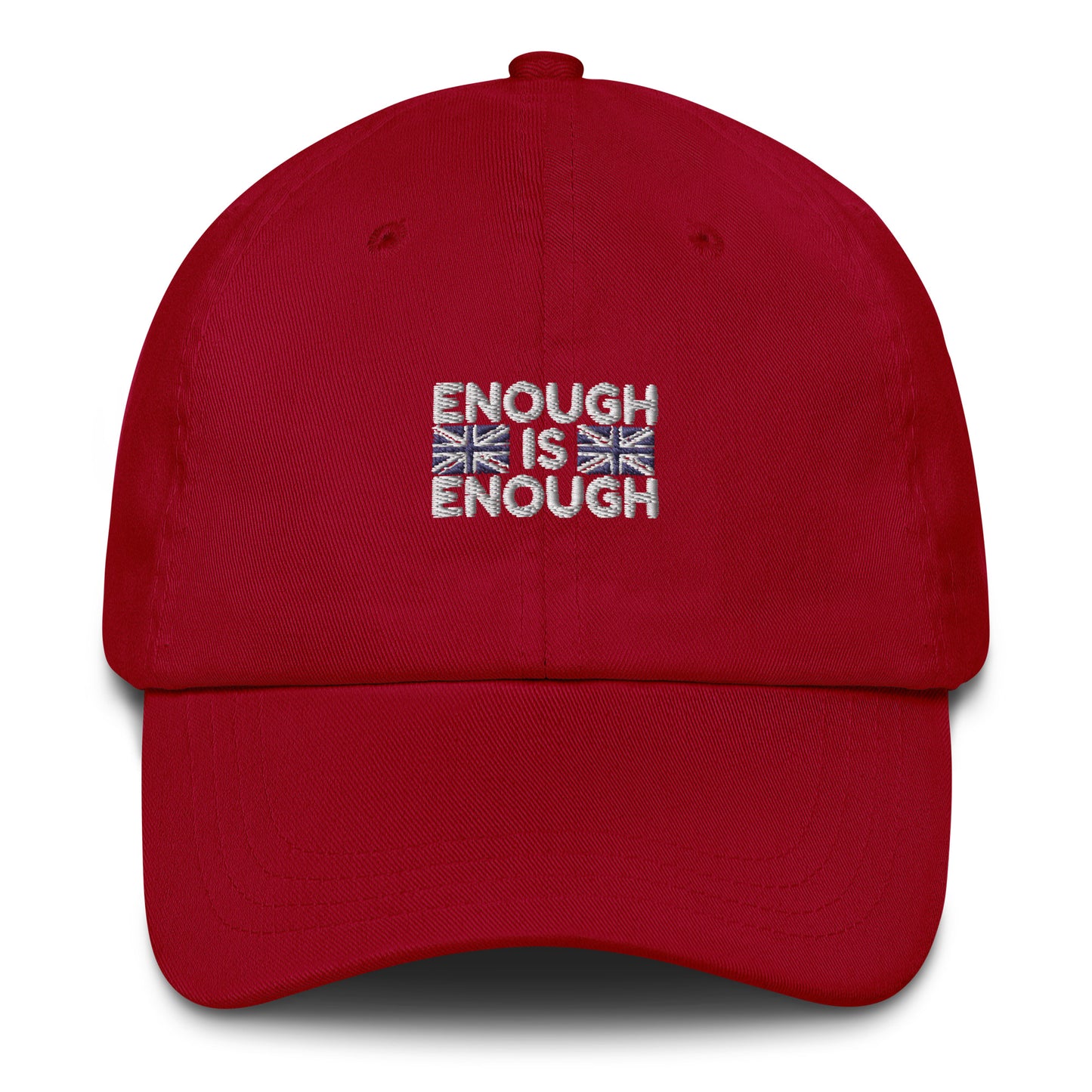 Enough is Enough Union Jack Flag Embroidered Base Ball Cap