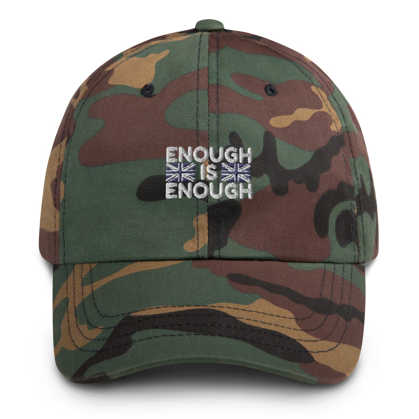 Enough is Enough Union Jack Flag Embroidered Base Ball Cap
