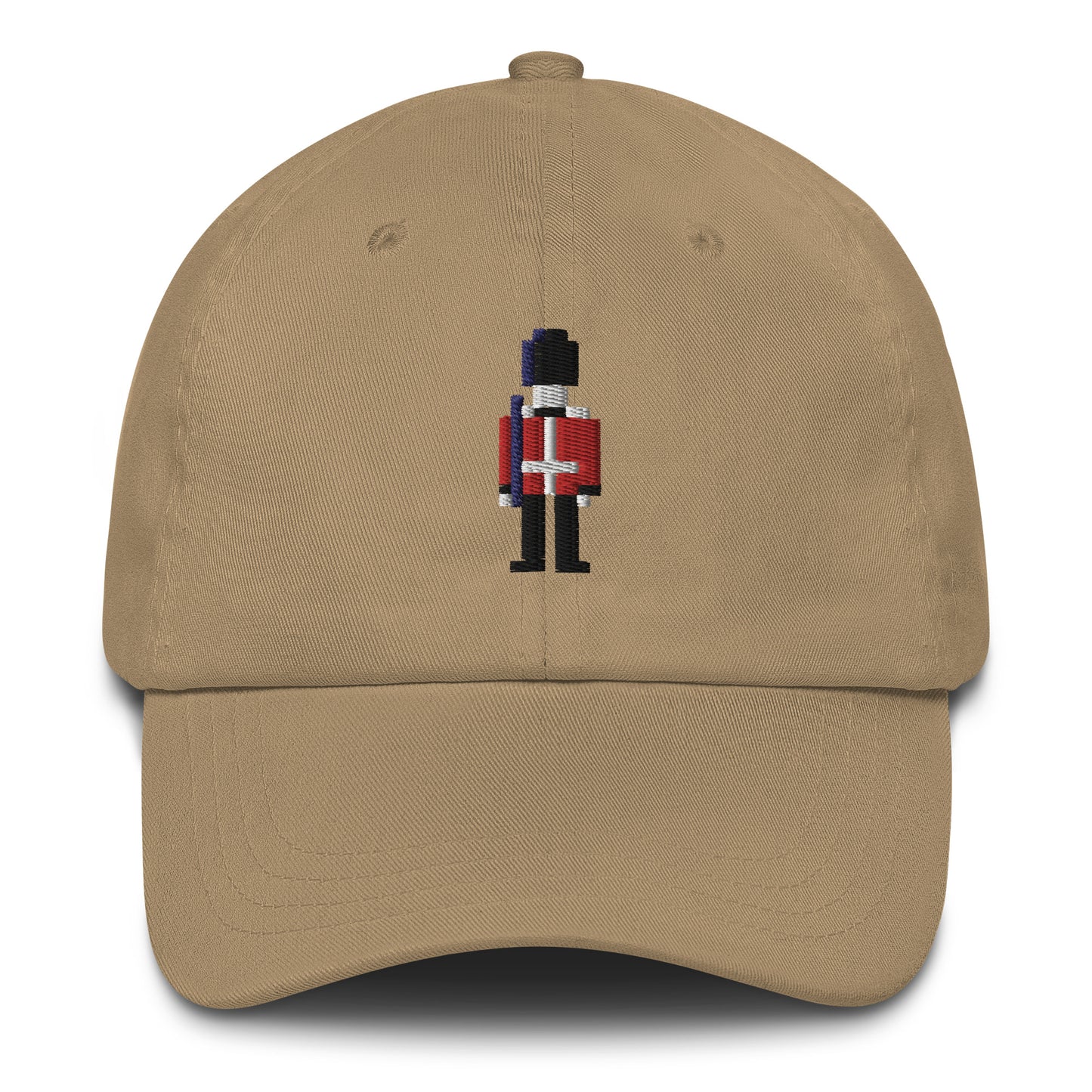 Embroidered British Royal Guard in Red, Black & White Uniform - Pixel art design baseball cap