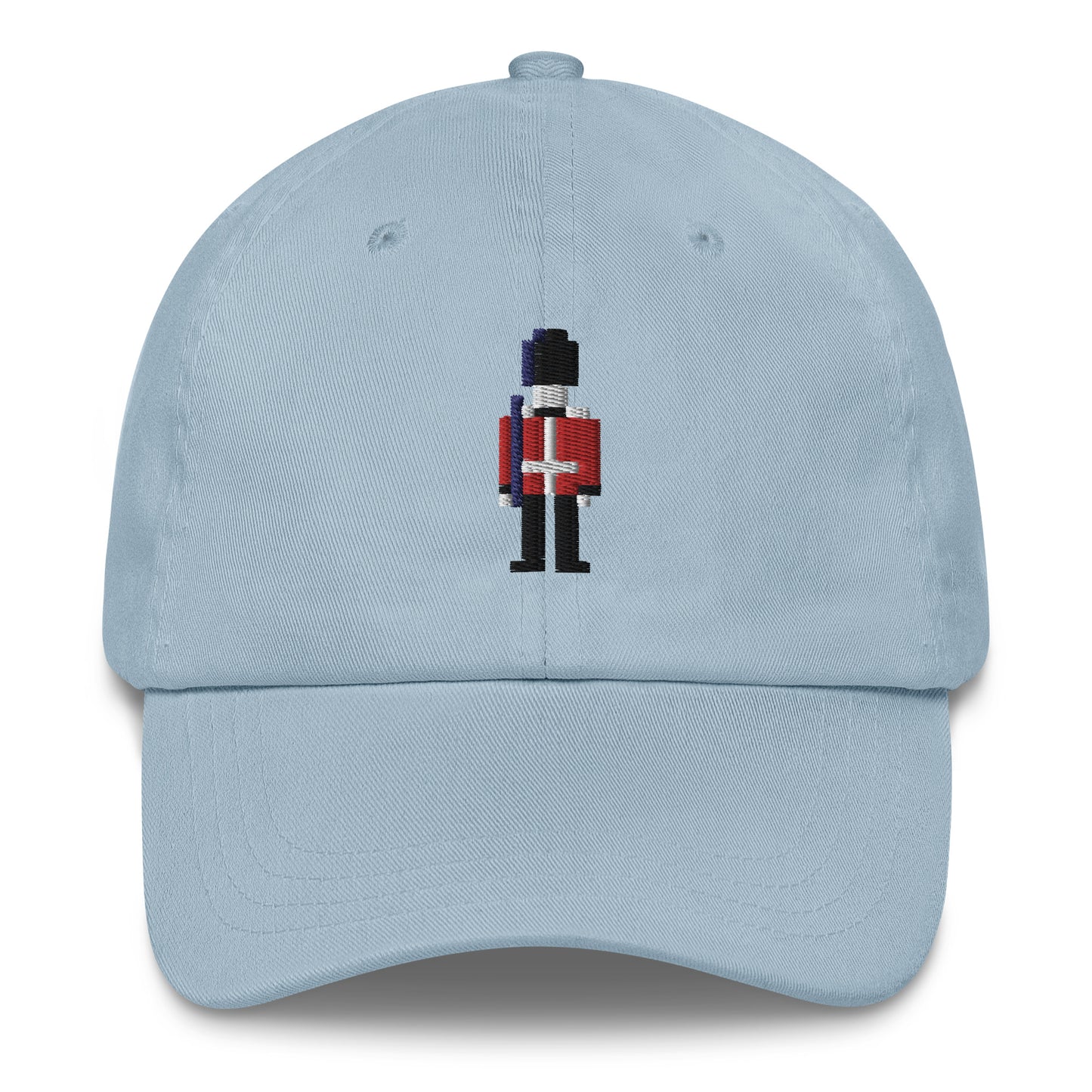 Embroidered British Royal Guard in Red, Black & White Uniform - Pixel art design baseball cap