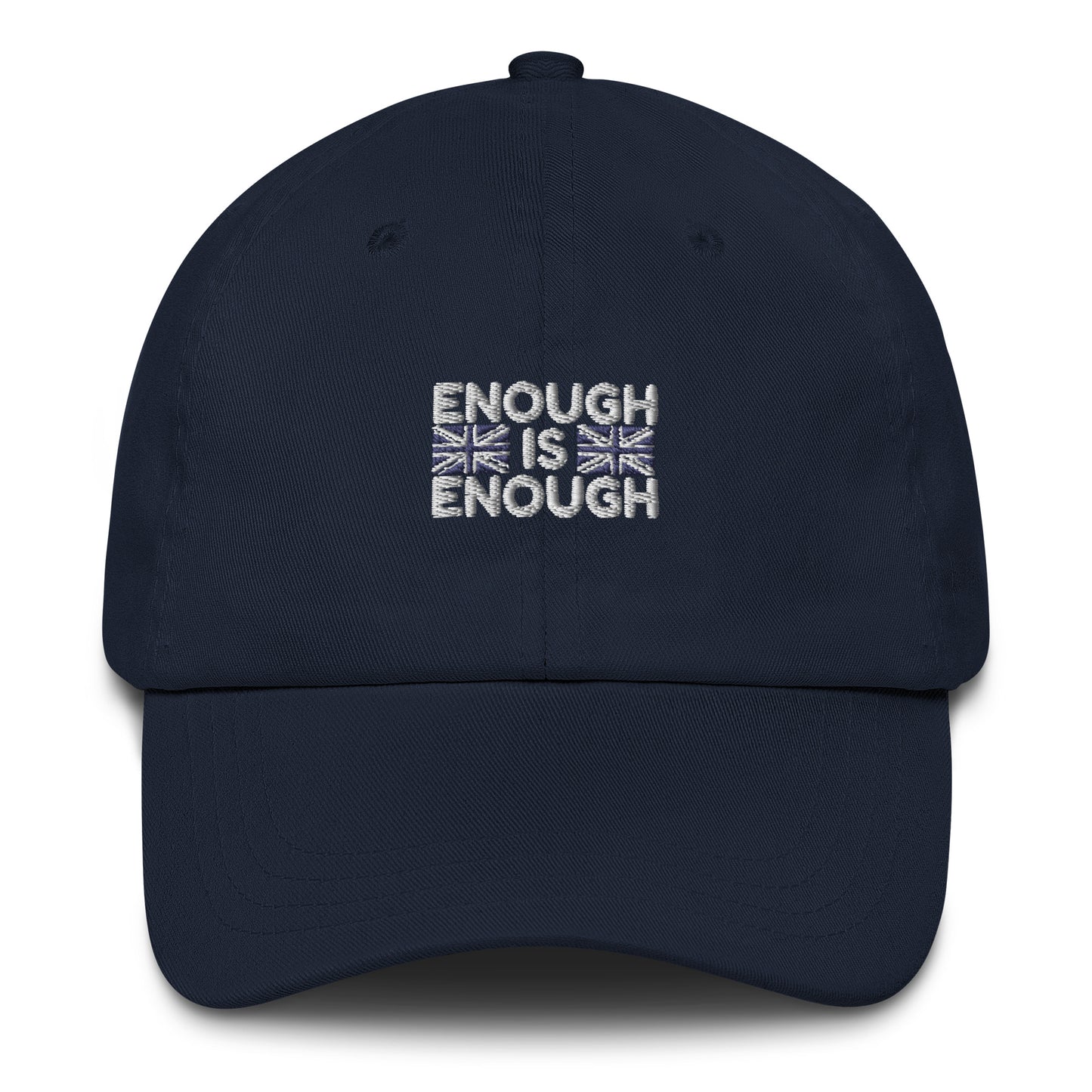 Enough is Enough Union Jack Flag Embroidered Base Ball Cap
