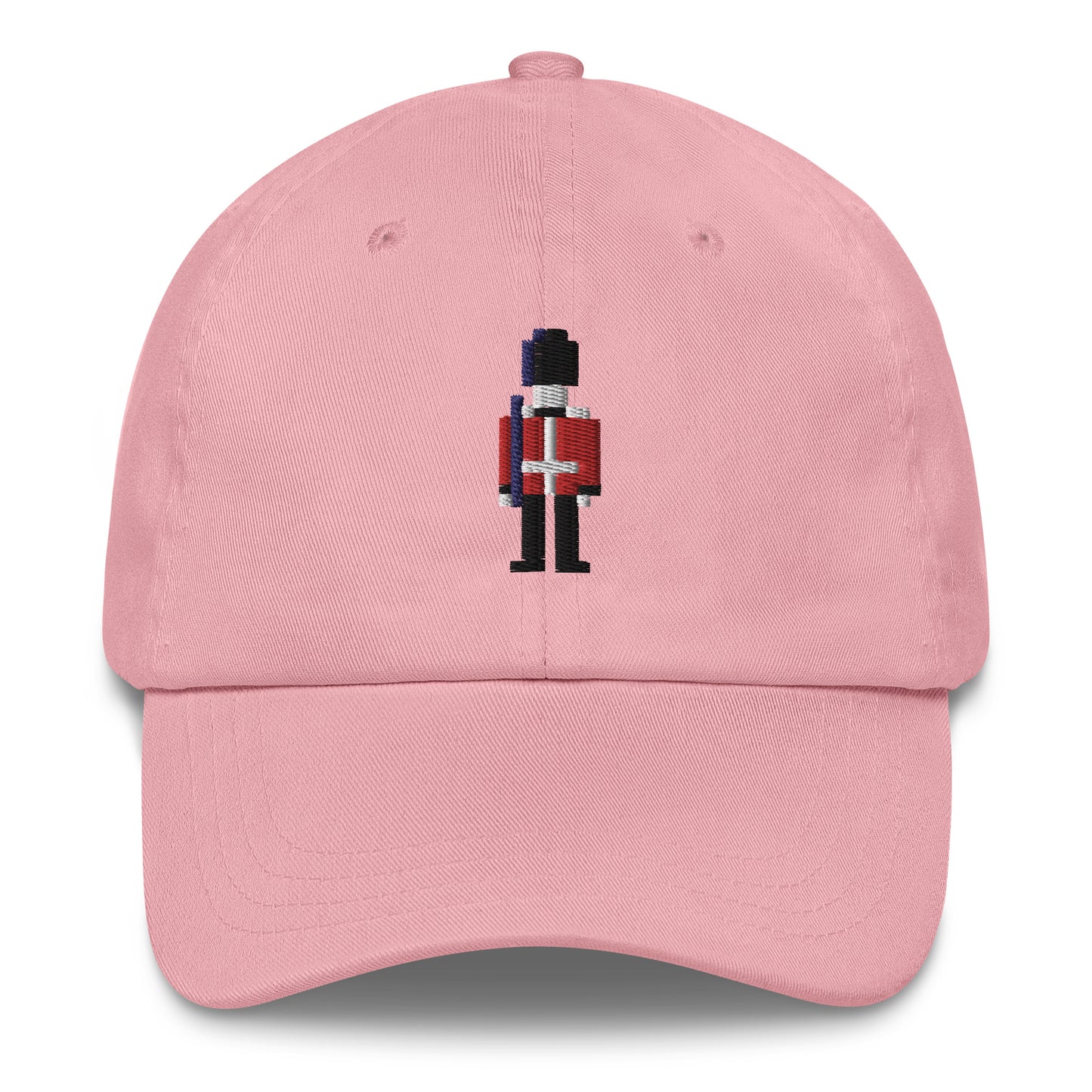 Embroidered British Royal Guard in Red, Black & White Uniform - Pixel art design baseball cap