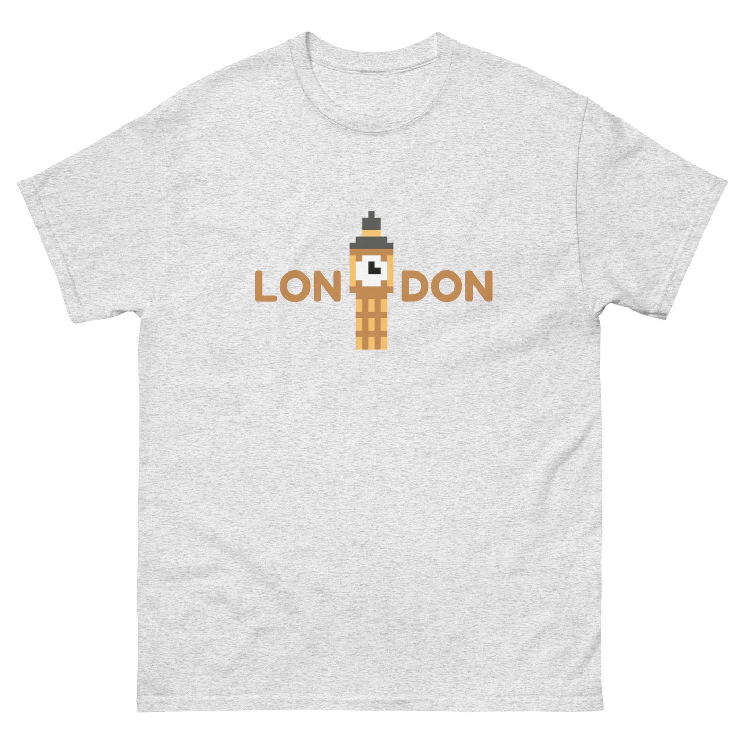 Pixelated Big Ben Inside The Word London - t-shirt Ash t-shirt