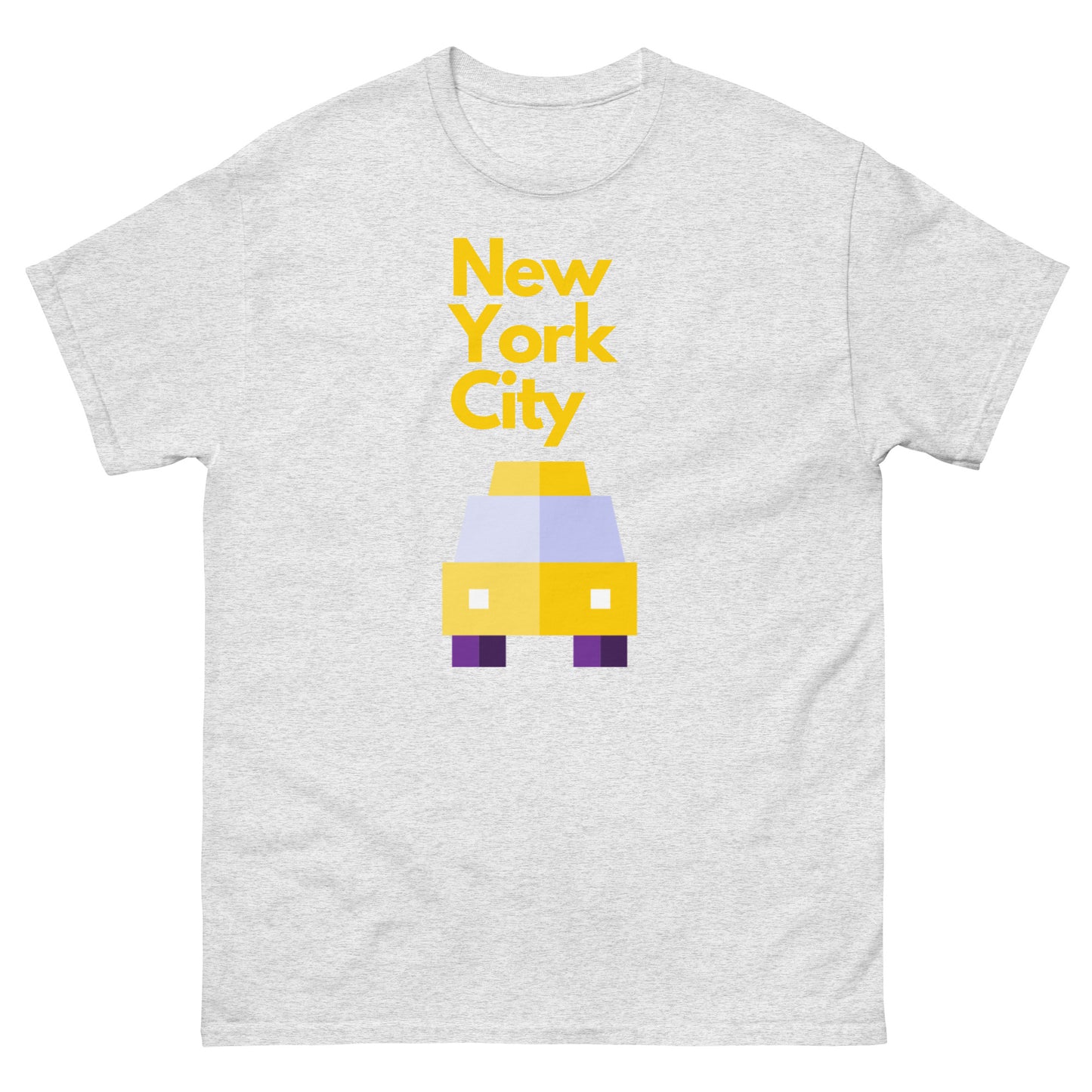 New York City Pixel Art T-Shirt – Yellow Taxi NYC Skyline Graphic Tee Ash Sweatshirt