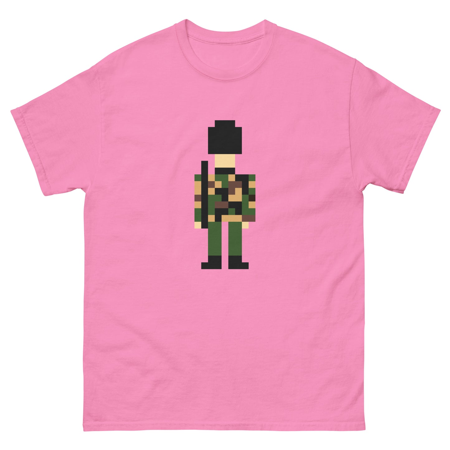 Pixel Art Military Soldier T-Shirt – Retro Camouflage Army Graphic Tee Azalea t-shirt