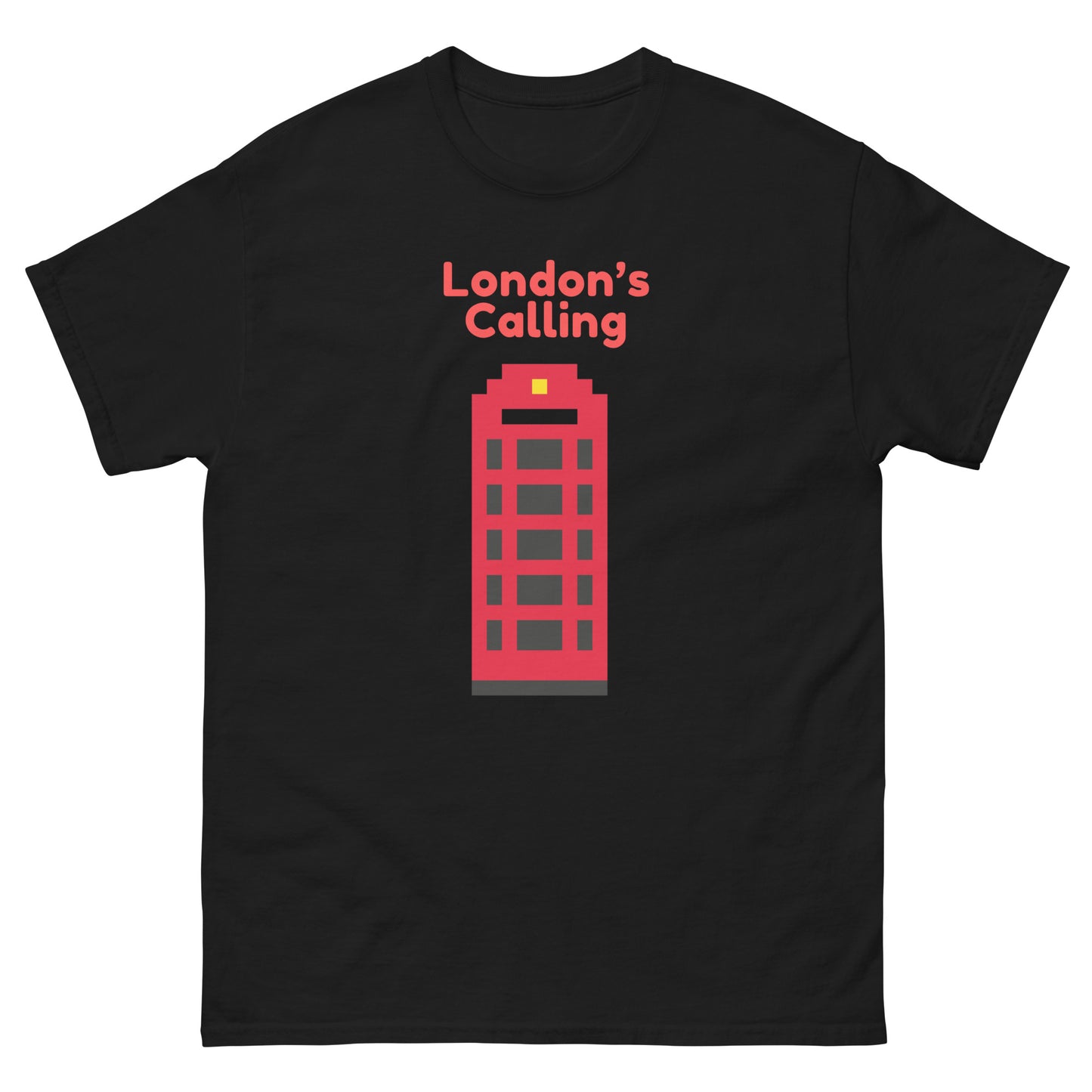 London’s Calling Pixelated Telephone Box - Men's classic tee Black t-shirt