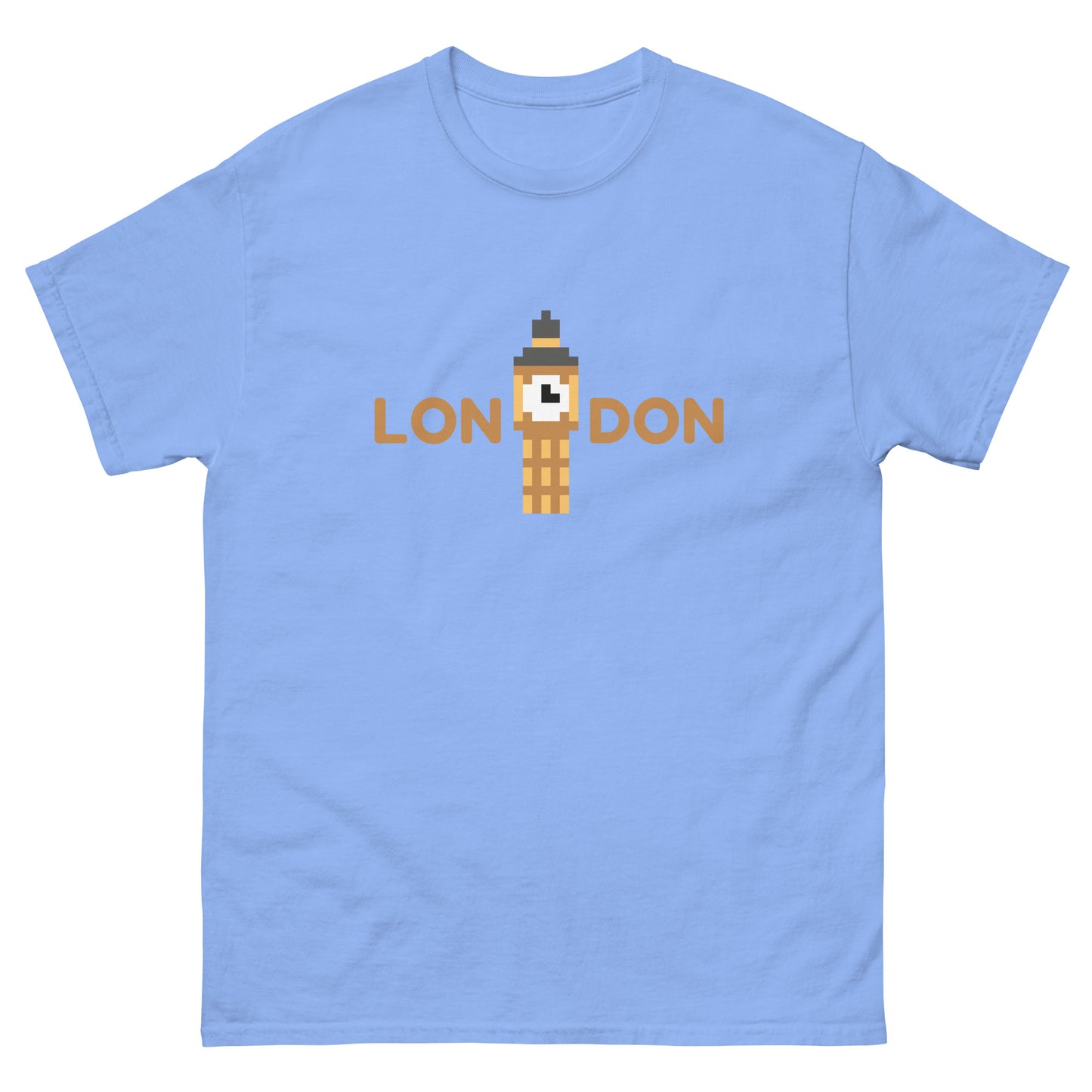 Pixelated Big Ben Inside The Word London - t-shirt Carolina Blue t-shirt