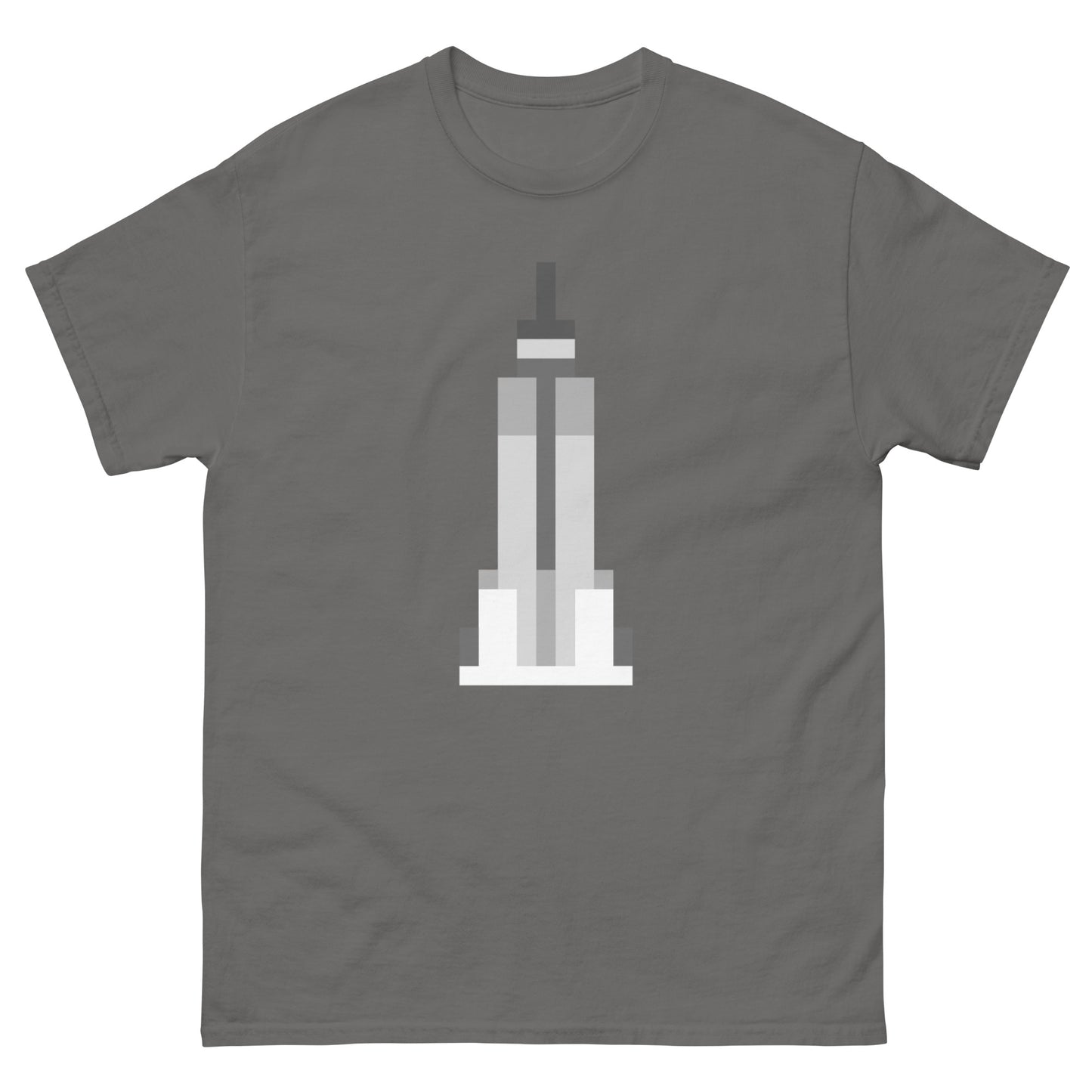 New York Pixelated SkyScrapper - Men's T-Shirt Charcoal t-shirt