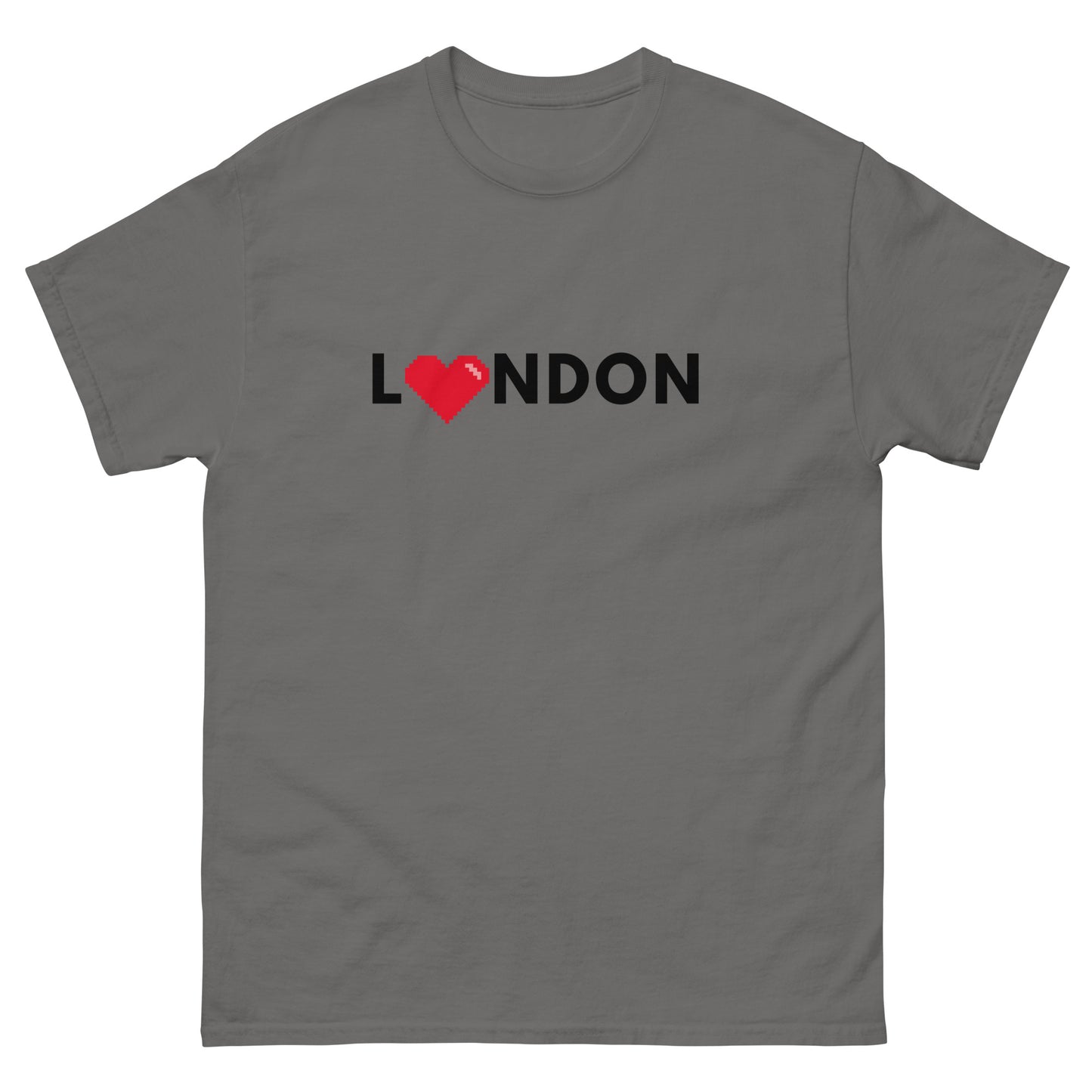 I Love London Pixelated Heart - classic tee Charcoal t-shirt