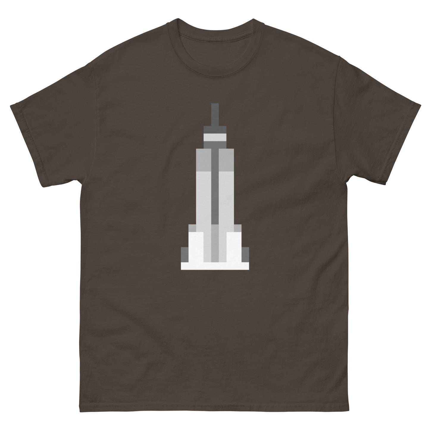 New York Pixelated SkyScrapper - Men's T-Shirt Dark Chocolate t-shirt