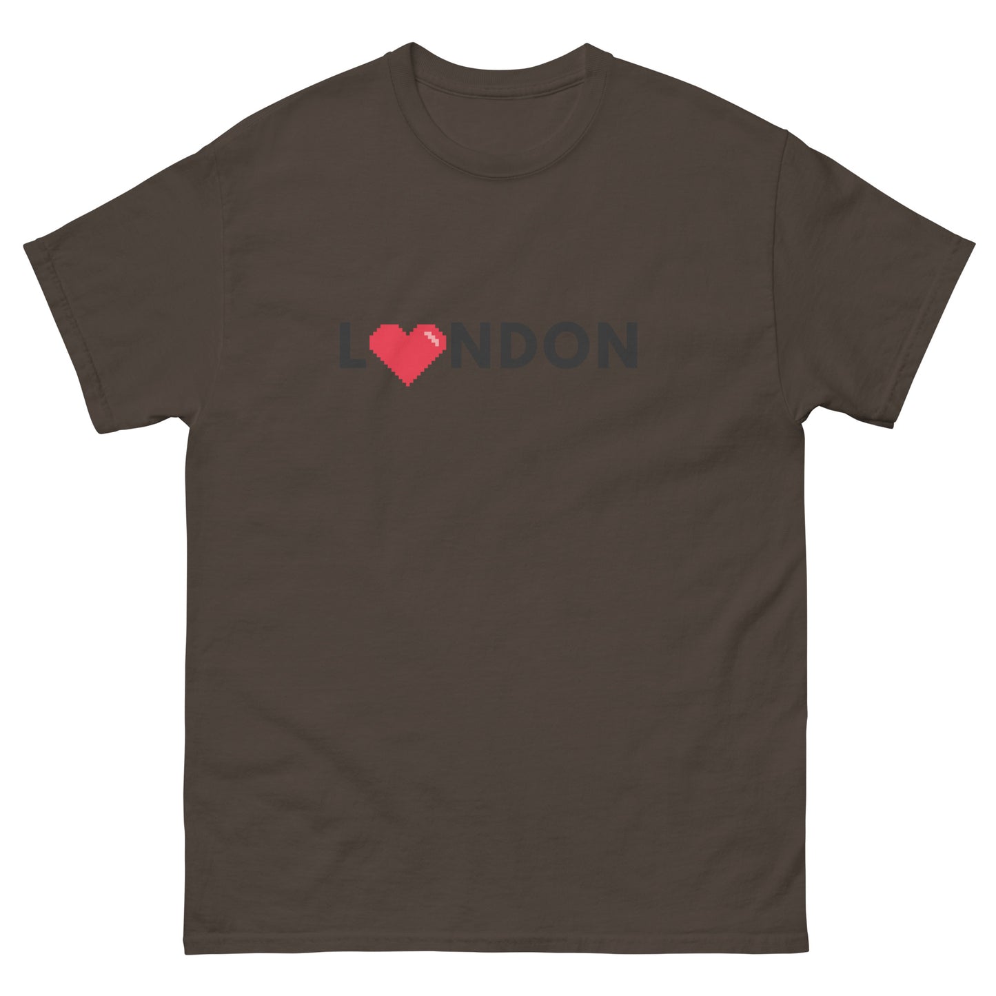 I Love London Pixelated Heart - classic tee Dark Chocolate t-shirt