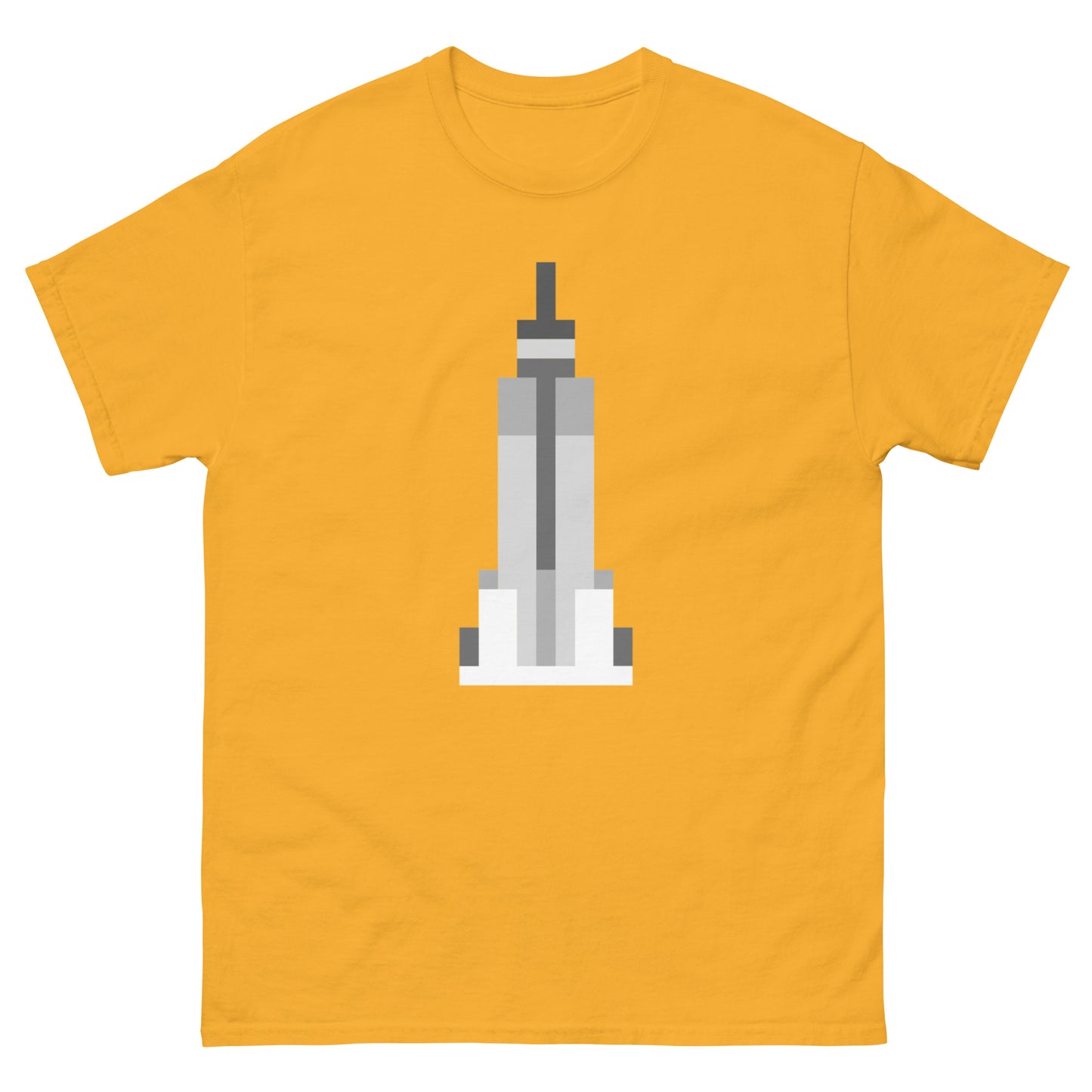 New York Pixelated SkyScrapper - Men's T-Shirt Gold t-shirt