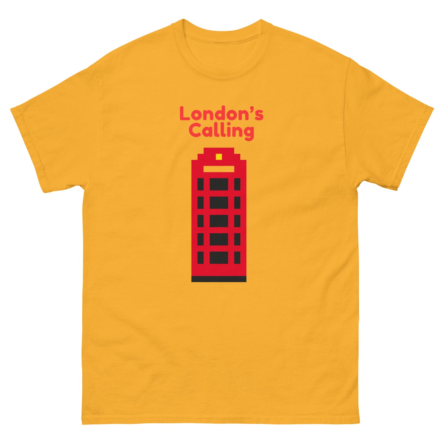 London’s Calling Pixelated Telephone Box - Men's classic tee Gold t-shirt