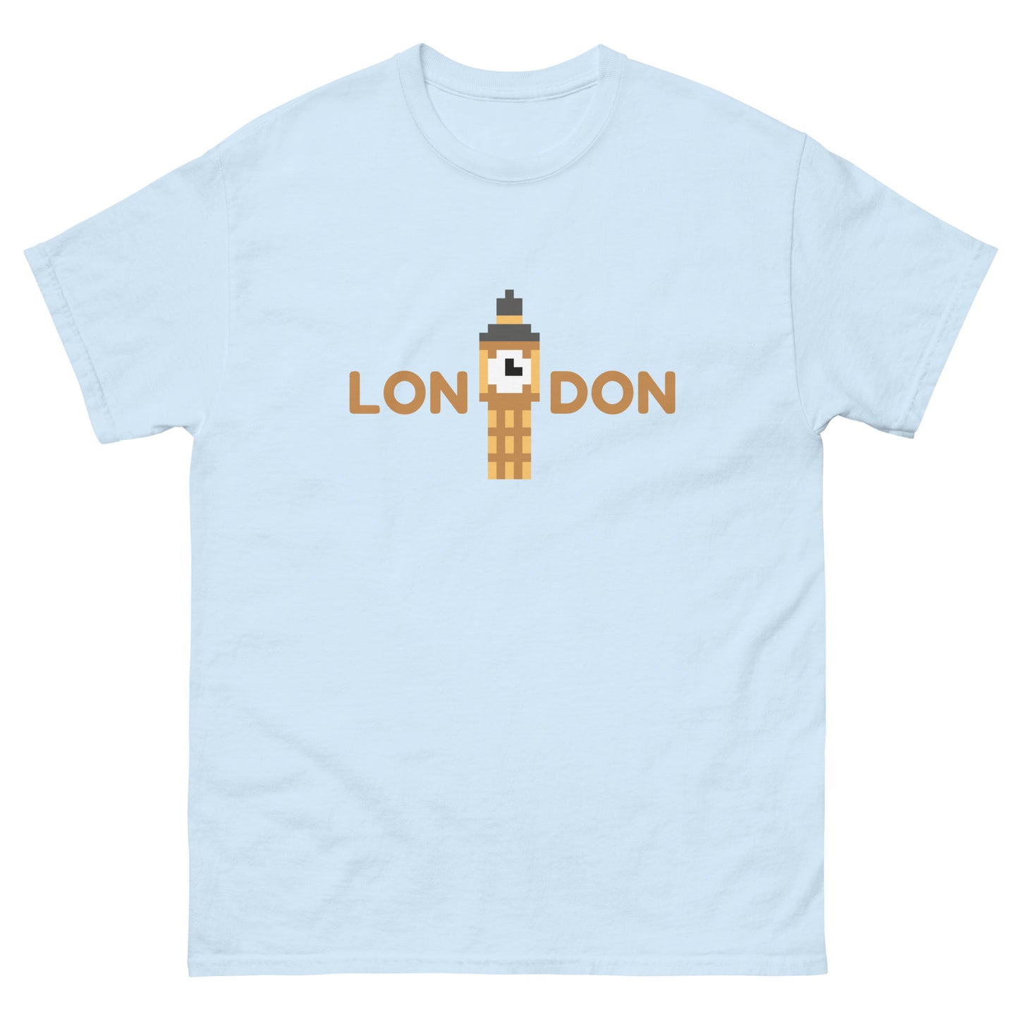 Pixelated Big Ben Inside The Word London - t-shirt Light Blue t-shirt
