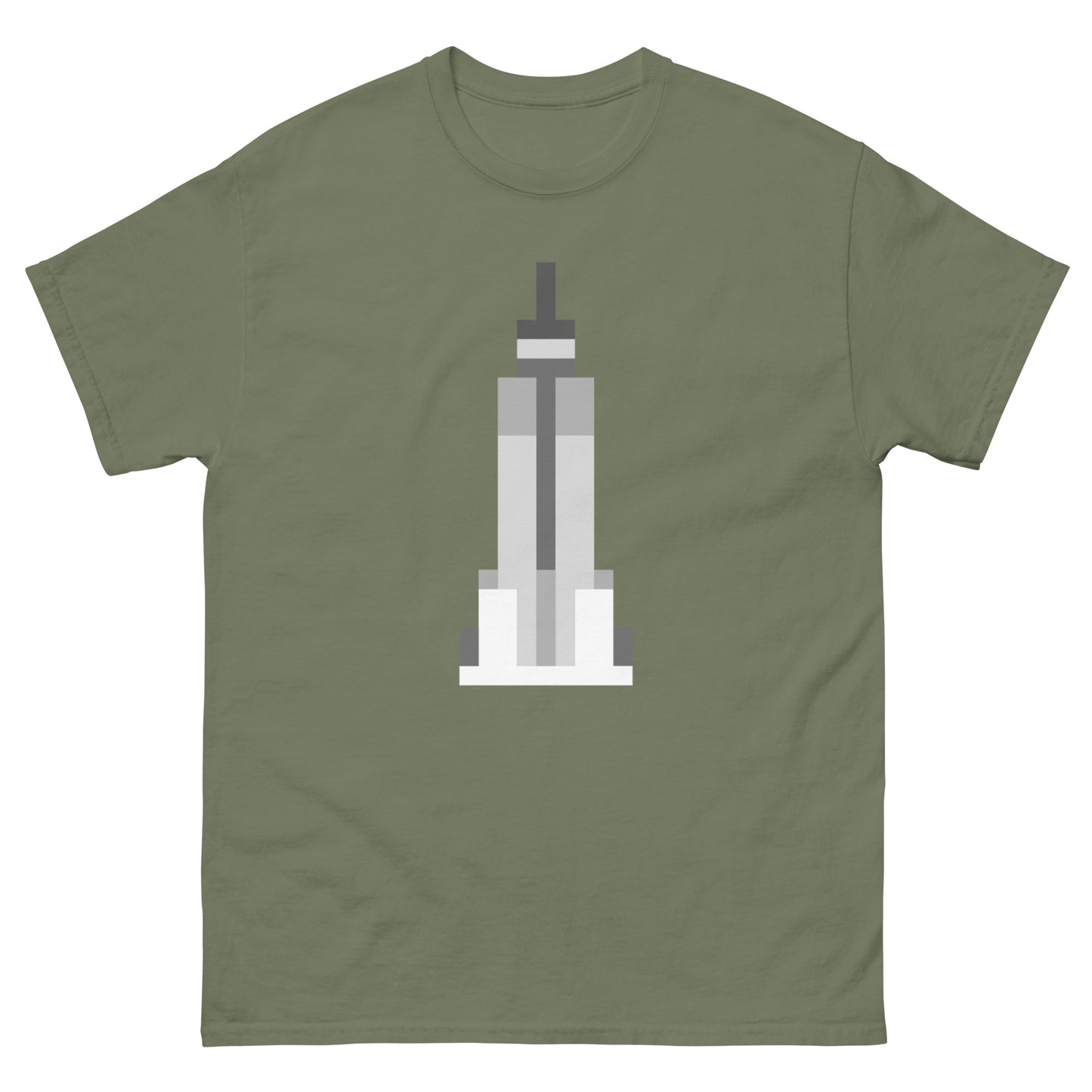 New York Pixelated SkyScrapper - Men's T-Shirt Military Green t-shirt