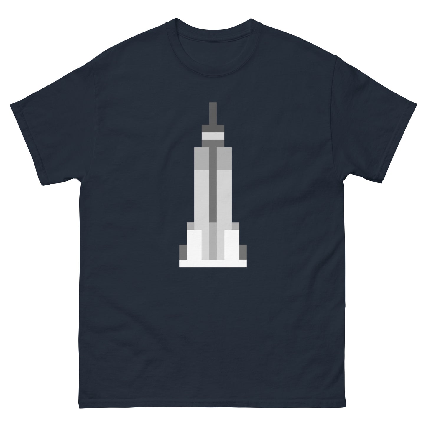 New York Pixelated SkyScrapper - Men's T-Shirt Navy t-shirt