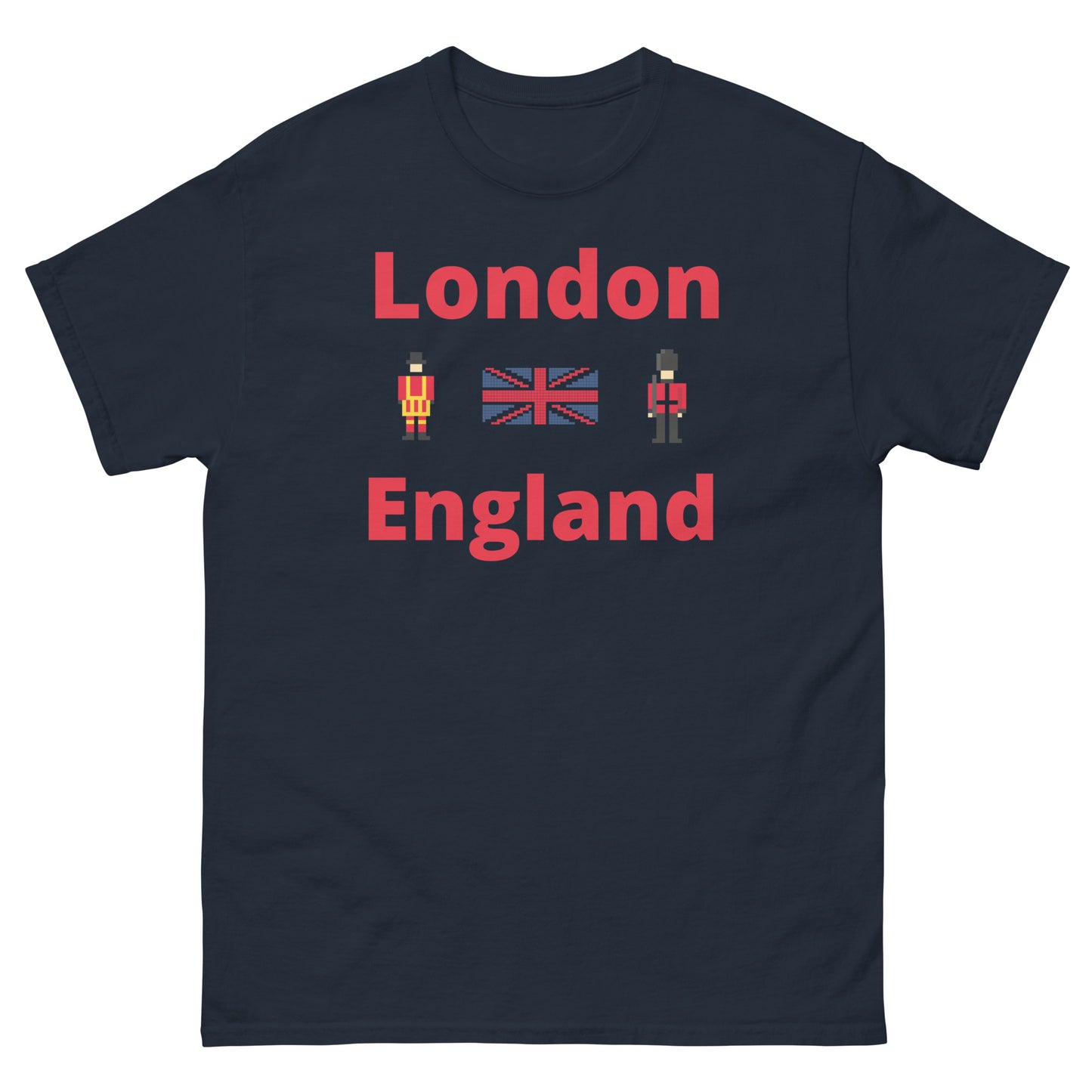 London England Royal Guard T-Shirt – Iconic British Soldier Tee for UK Fans & Tourists Navy t-shirt