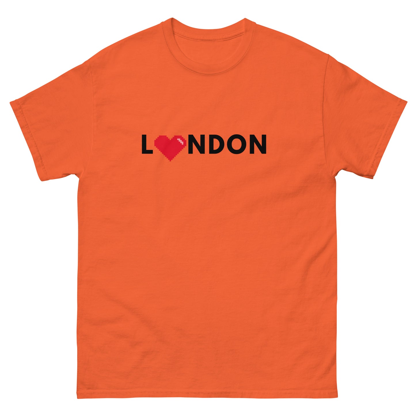 I Love London Pixelated Heart - classic tee Orange t-shirt