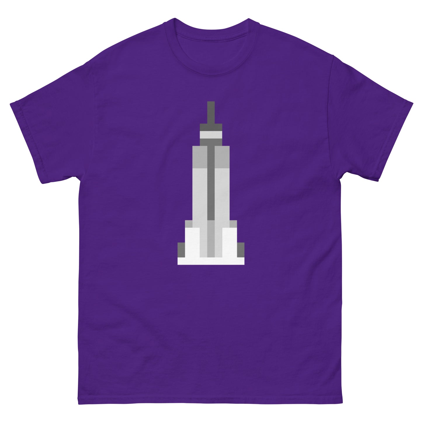 New York Pixelated SkyScrapper - Men's T-Shirt Purple t-shirt
