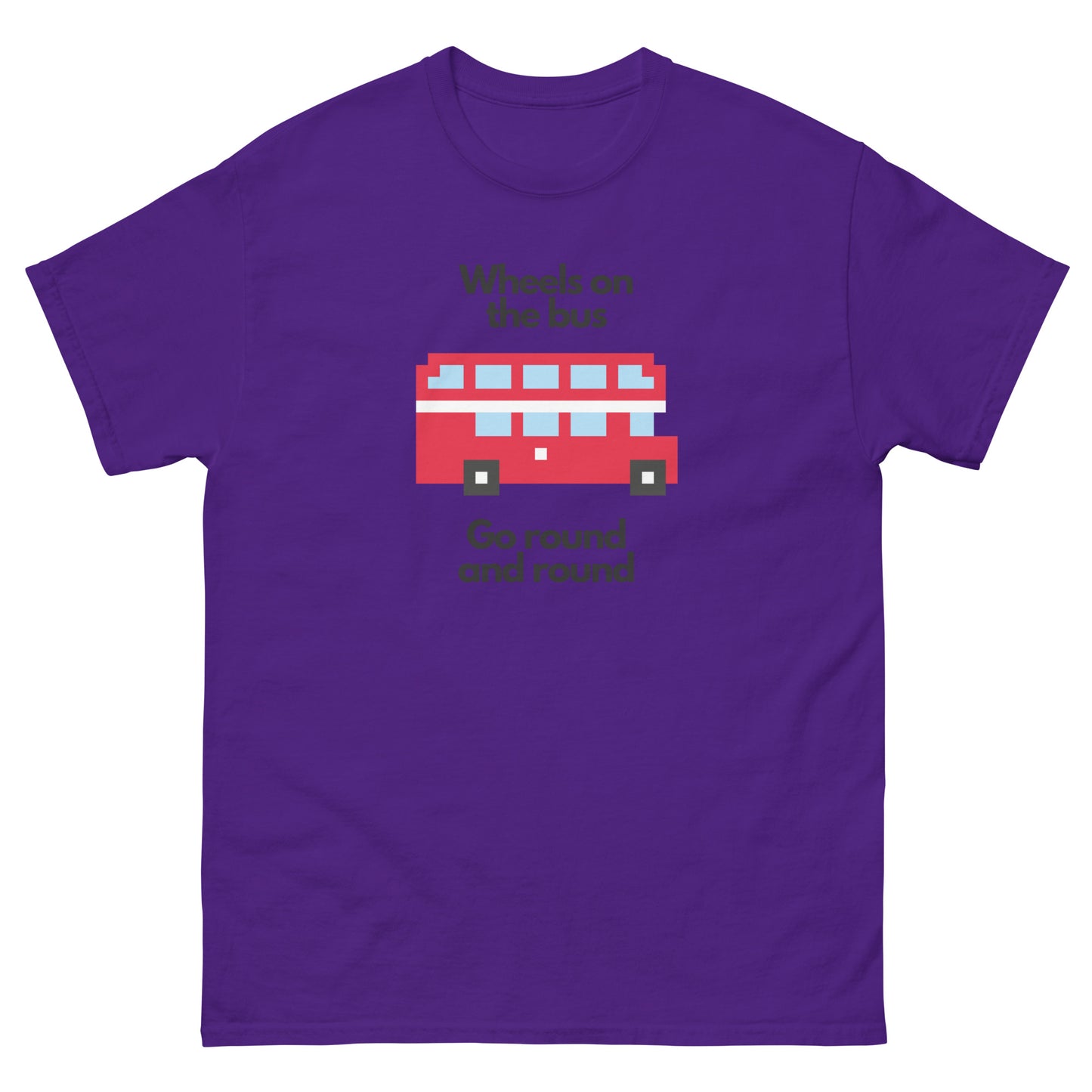 A fun pixelated design t-shirt featuring a classic yellow school bus inspired by the popular children’s song “The Wheels on the Bus.” Perfect for teachers, parents, kids, and nostalgia lovers. A great gift for school bus drivers and fans of retro pixel art.