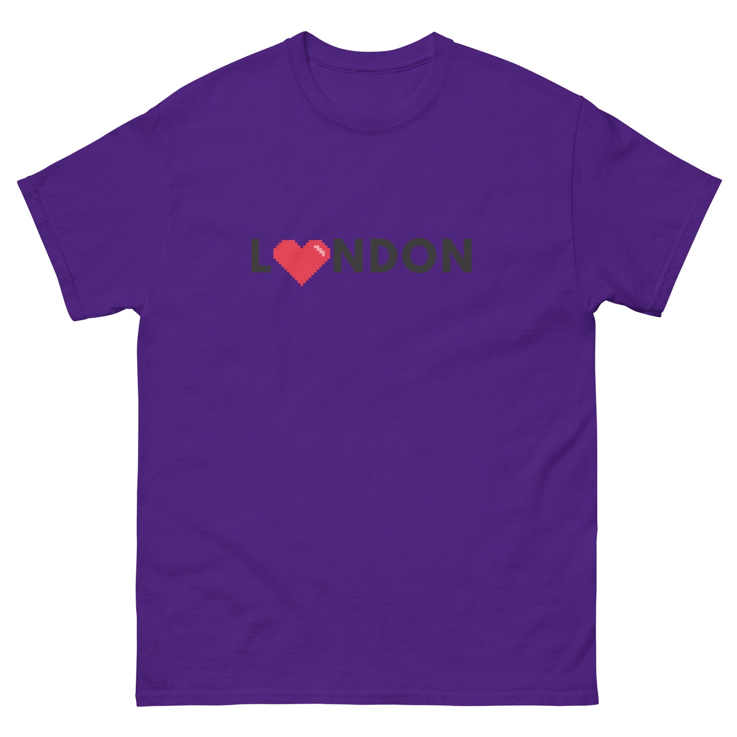 I Love London Pixelated Heart - classic tee Purple t-shirt
