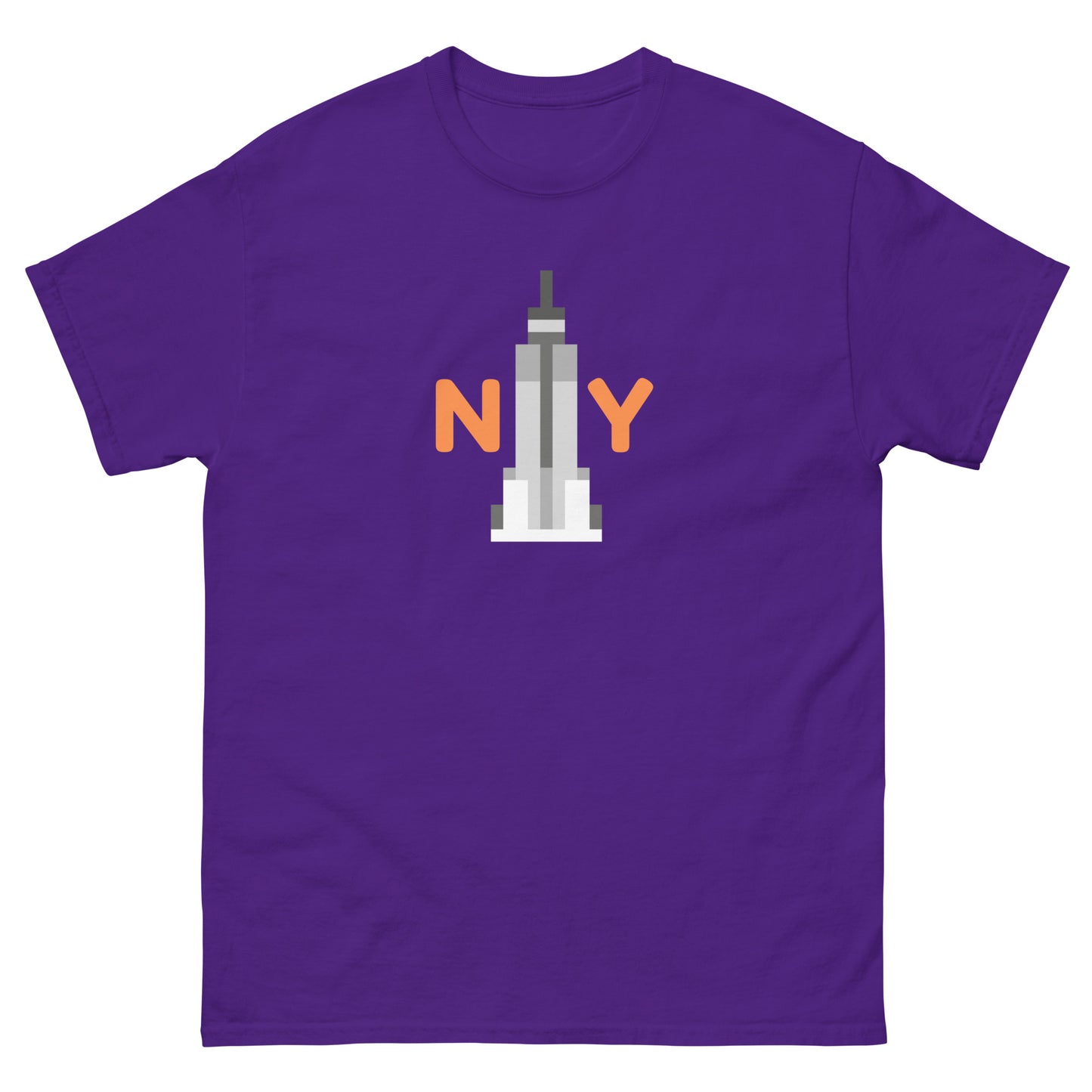 NYC Skyscraper T-Shirt – New York Skyline Graphic Tee for City Lovers & Tourists Purple t-shirt