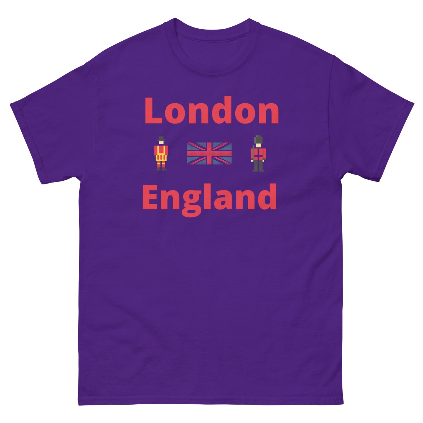London England Royal Guard T-Shirt – Iconic British Soldier Tee for UK Fans & Tourists Purple t-shirt