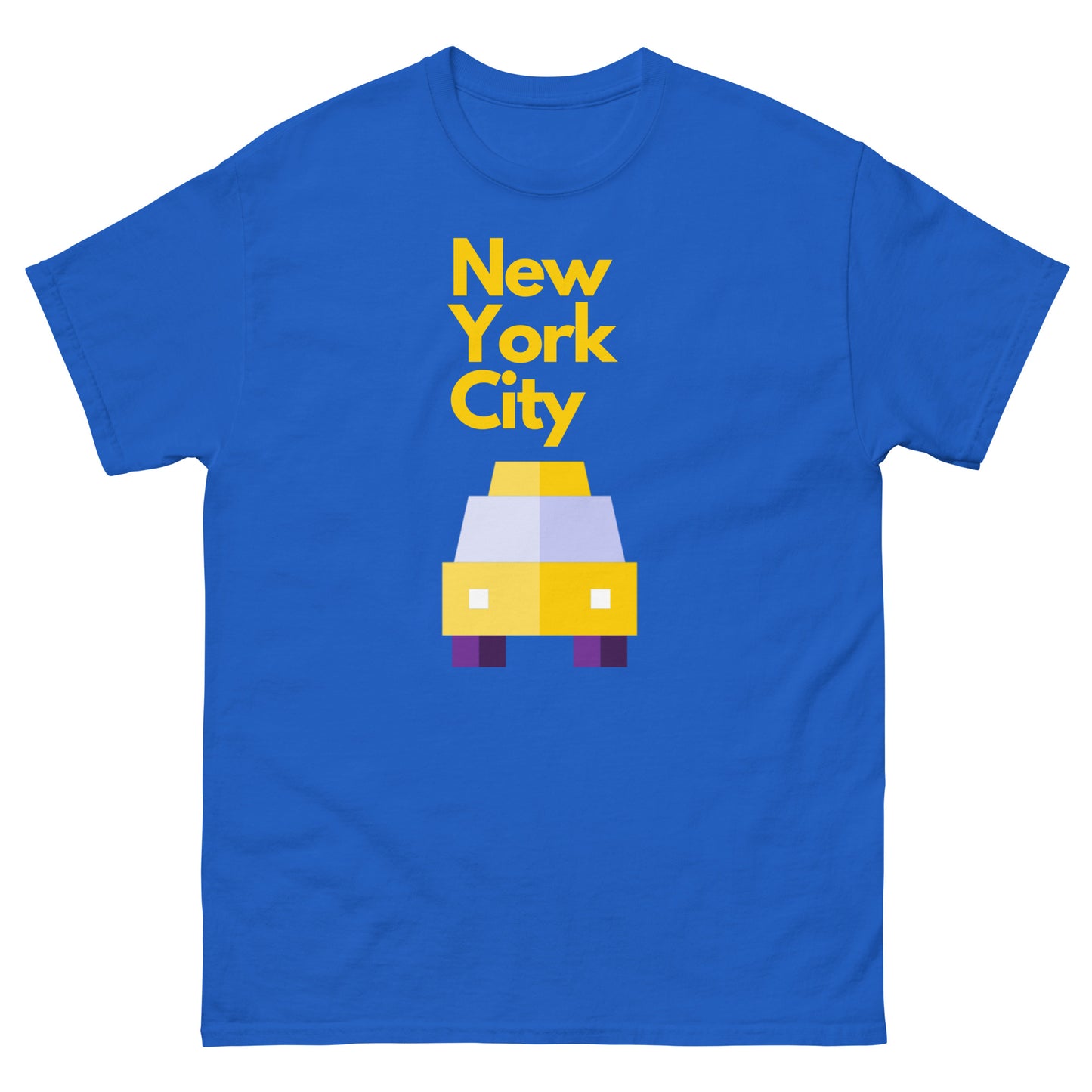 New York City Pixel Art T-Shirt – Yellow Taxi NYC Skyline Graphic Tee Royal Sweatshirt
