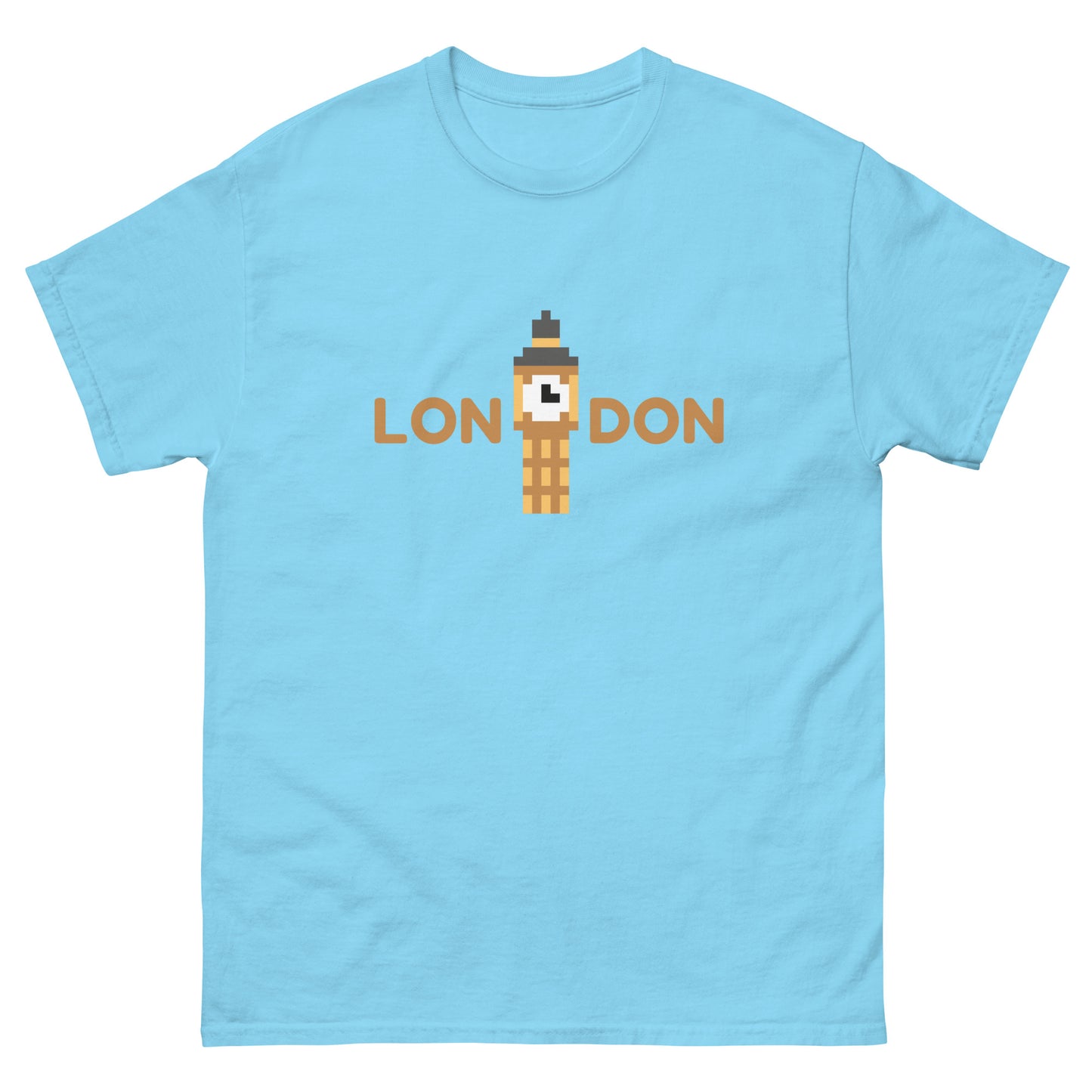 Pixelated Big Ben Inside The Word London - t-shirt Sky t-shirt