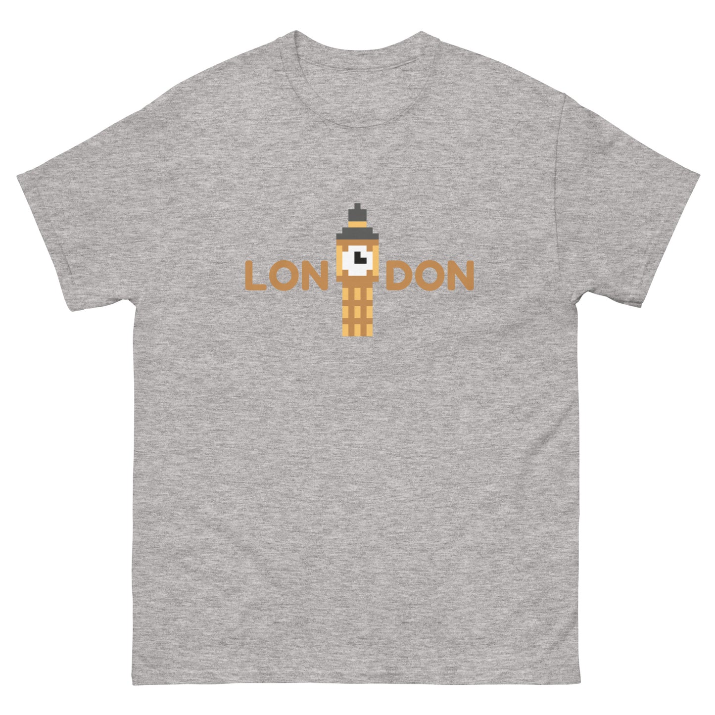 Pixelated Big Ben Inside The Word London - t-shirt Sport Grey t-shirt