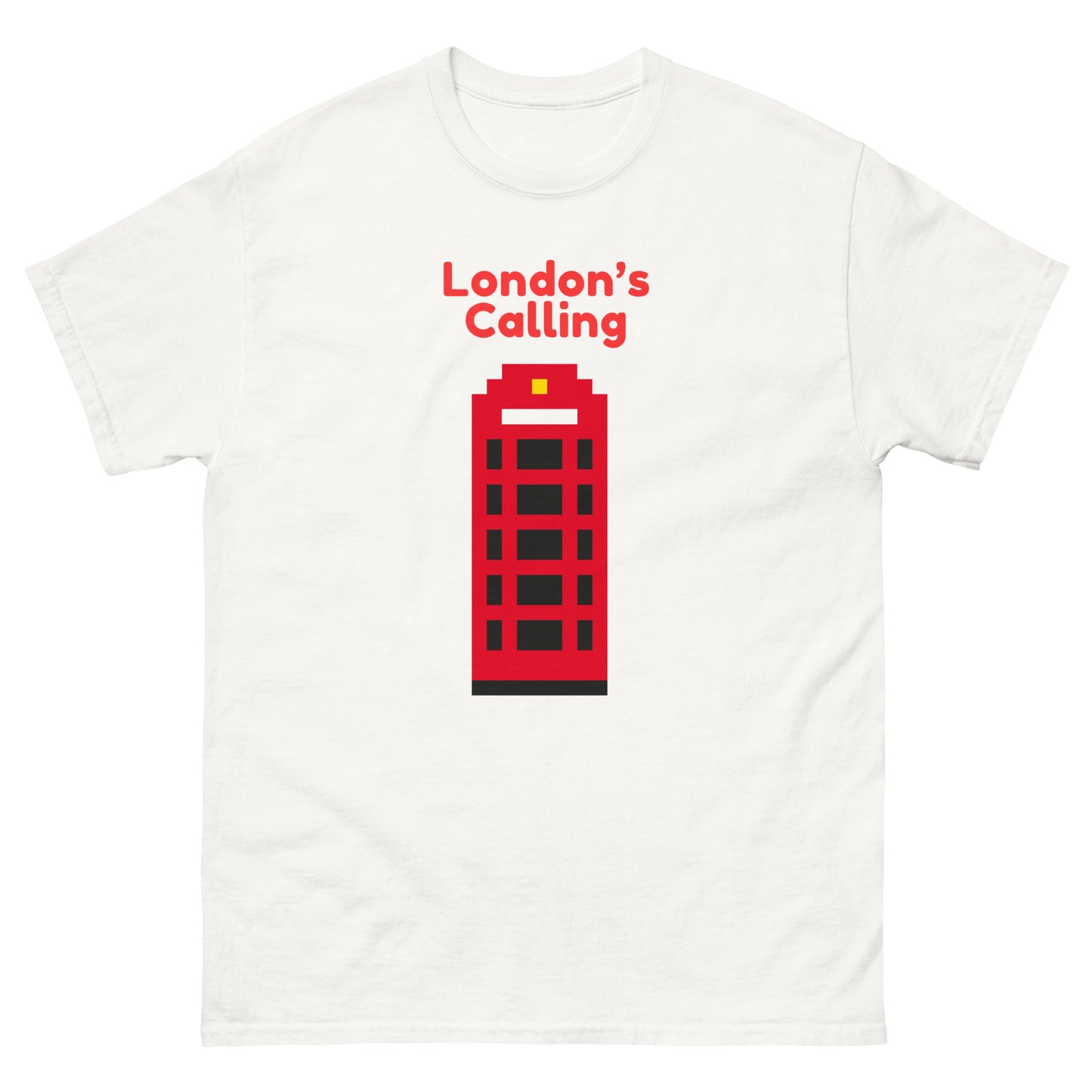 London’s Calling Pixelated Telephone Box - Men's classic tee White t-shirt